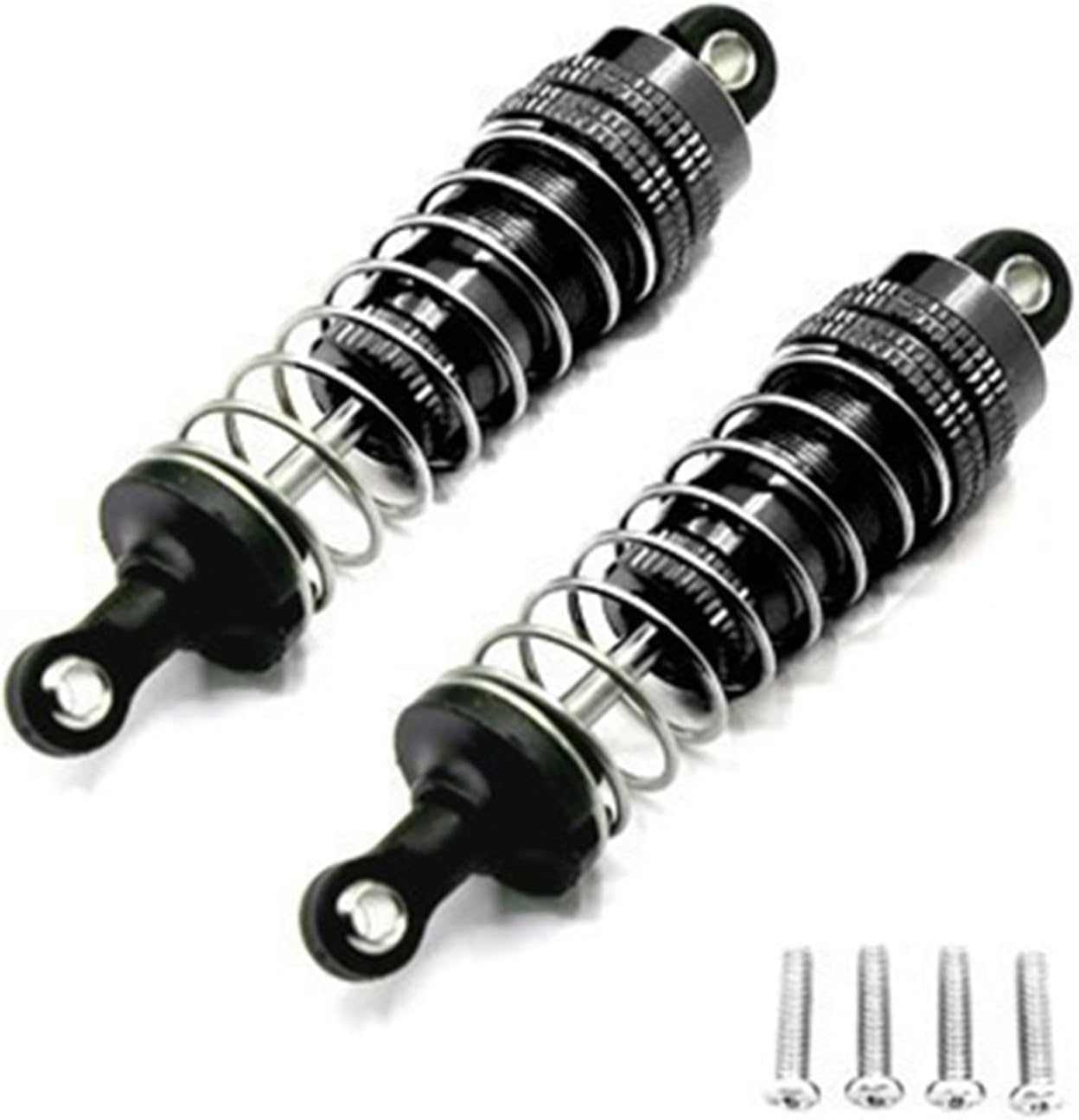 Aluminum Capped Oil Filled Shocks,Shock Absorber Damper Upgraded Spare Parts for HBX 16889 16889A 16890 16890S 1/16 RC Car Accessories(Black)