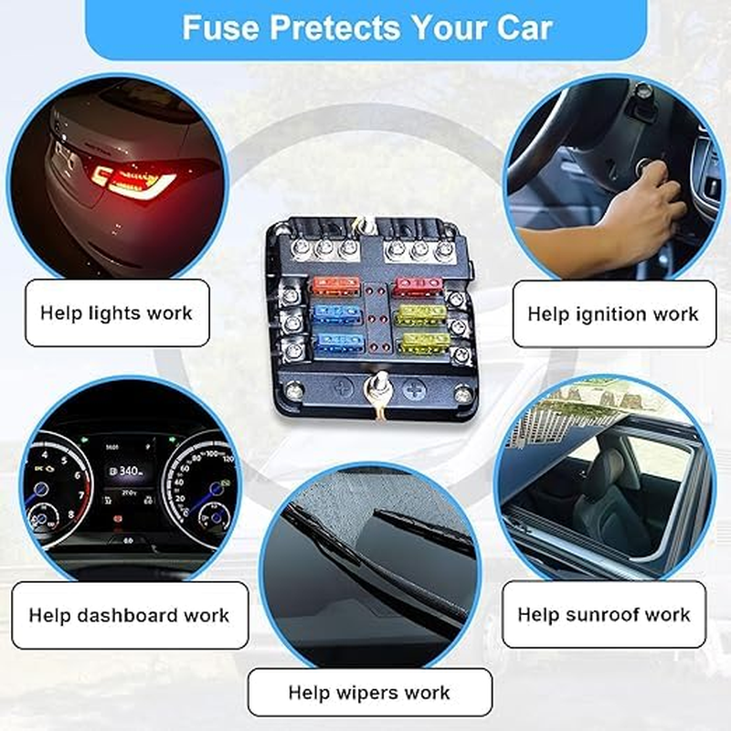 306Pcs Auto Fuse Accessories Kit, Auto Blade Fuse Puller - Mini Fuse Kit for Car, RV, Truck, Motorcycle, Marine (2Amp-40A) image number 4