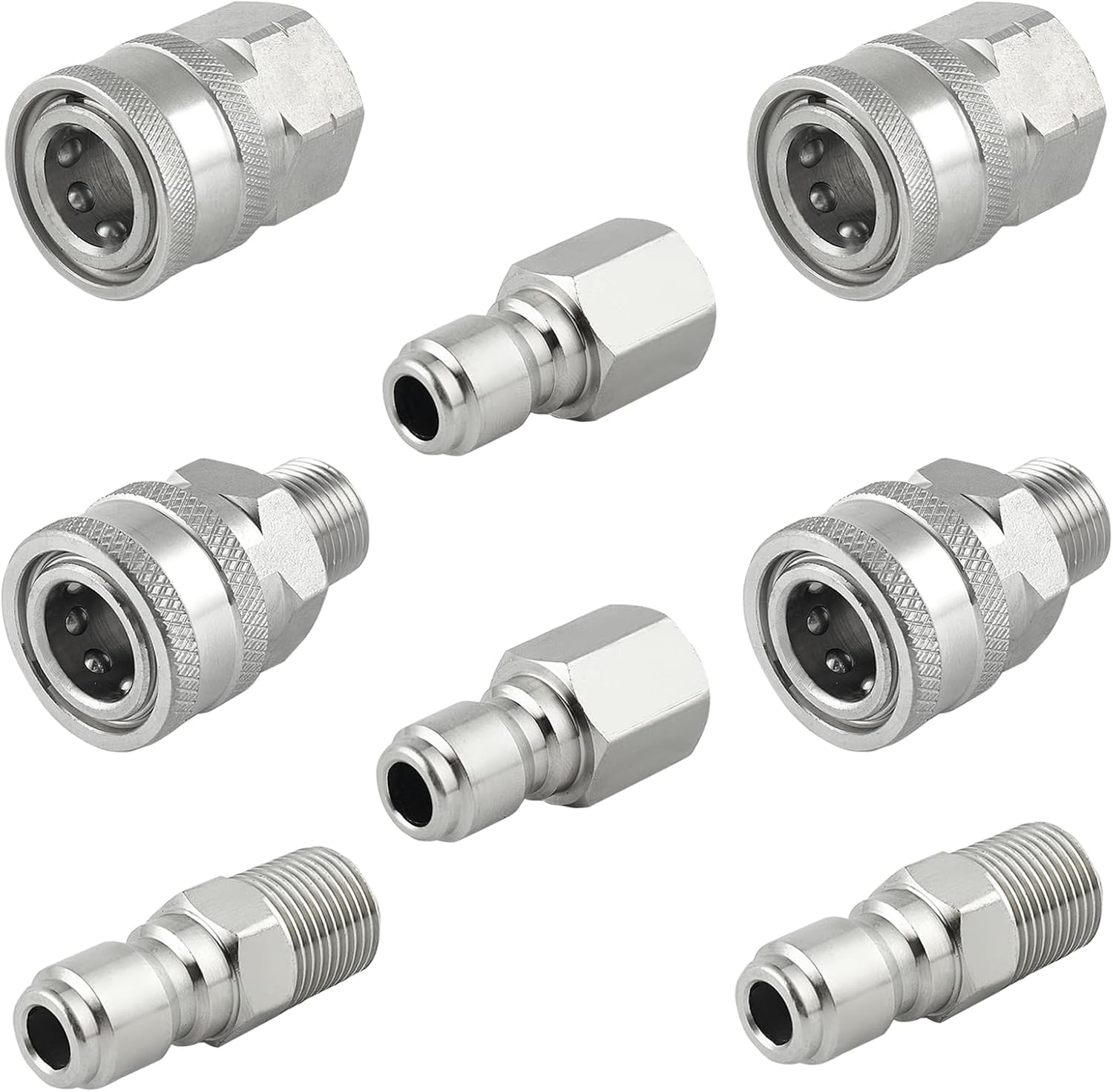 Raincovo Pressure Washer Quick Connect 3/8 Inch, Pressure Washer Fittings, Stainless Steel Adapter Set, Female and Male Thread, 8 Pieces image number 5