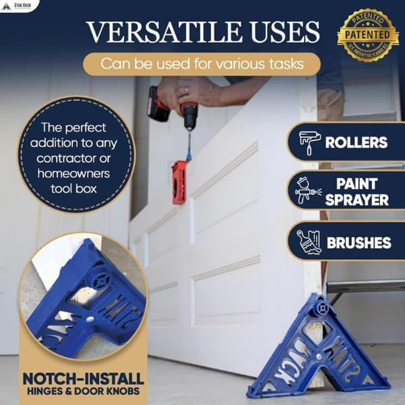 Stak Rack | 6 in 1 Painter'S Accessory Tool | Stacking Design | Paint Interior or Exterior Doors, Trim & Kitchen Cabinet Doors| for Contractors & Homeowners (4) image number 2