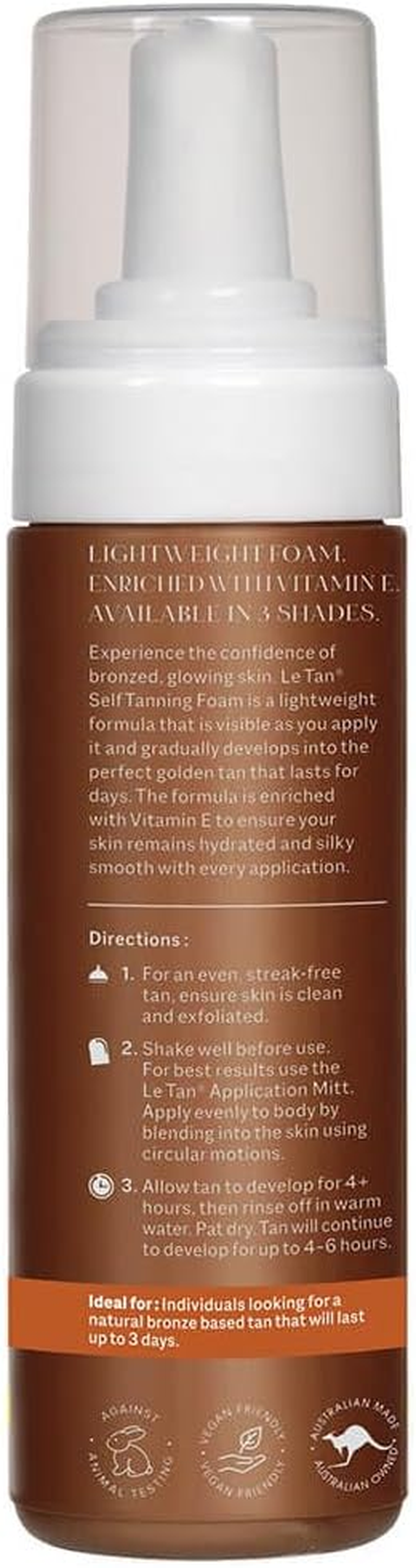 Le Tan L Tan Classic Foam Medium Dark 180Ml