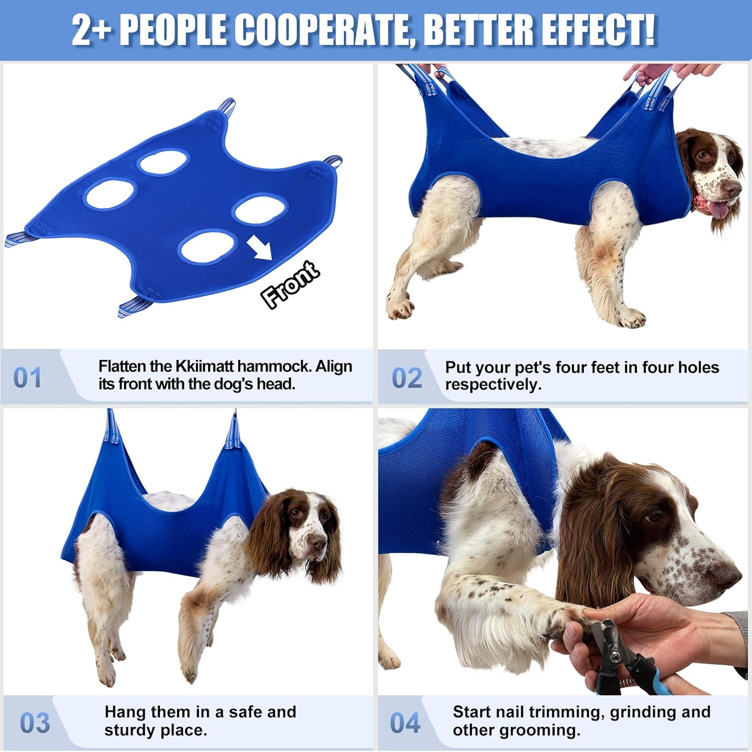 Kkiimatt 10 in 1 Pet Grooming Hammock Harness with Nail Clippers/Trimmer, Nail File,Dog Nail Hammock, Dog Grooming Sling for Nail Trimming/Clipping