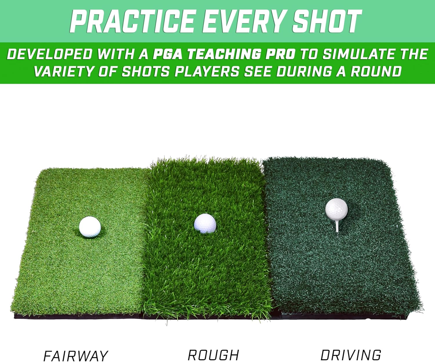 Gosports Hitting Mats Golf-Schlagmatte, Kunstrasenmatte F&uuml;r Indoor/Outdoor, Inklusive 3 Gummi-Tees &ndash; Standard, Pro Oder Elite image number 3