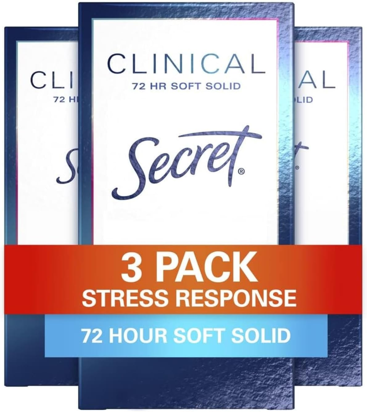 Secret Clinical Strength Antiperspirant Deodorant for Women, Stress Response, 3X Stress Protection, 72Hr Sweat & Odor Protection, PH Balancing Minerals, Soft Solid, 1.6 Oz (Pack of 3) image number 5