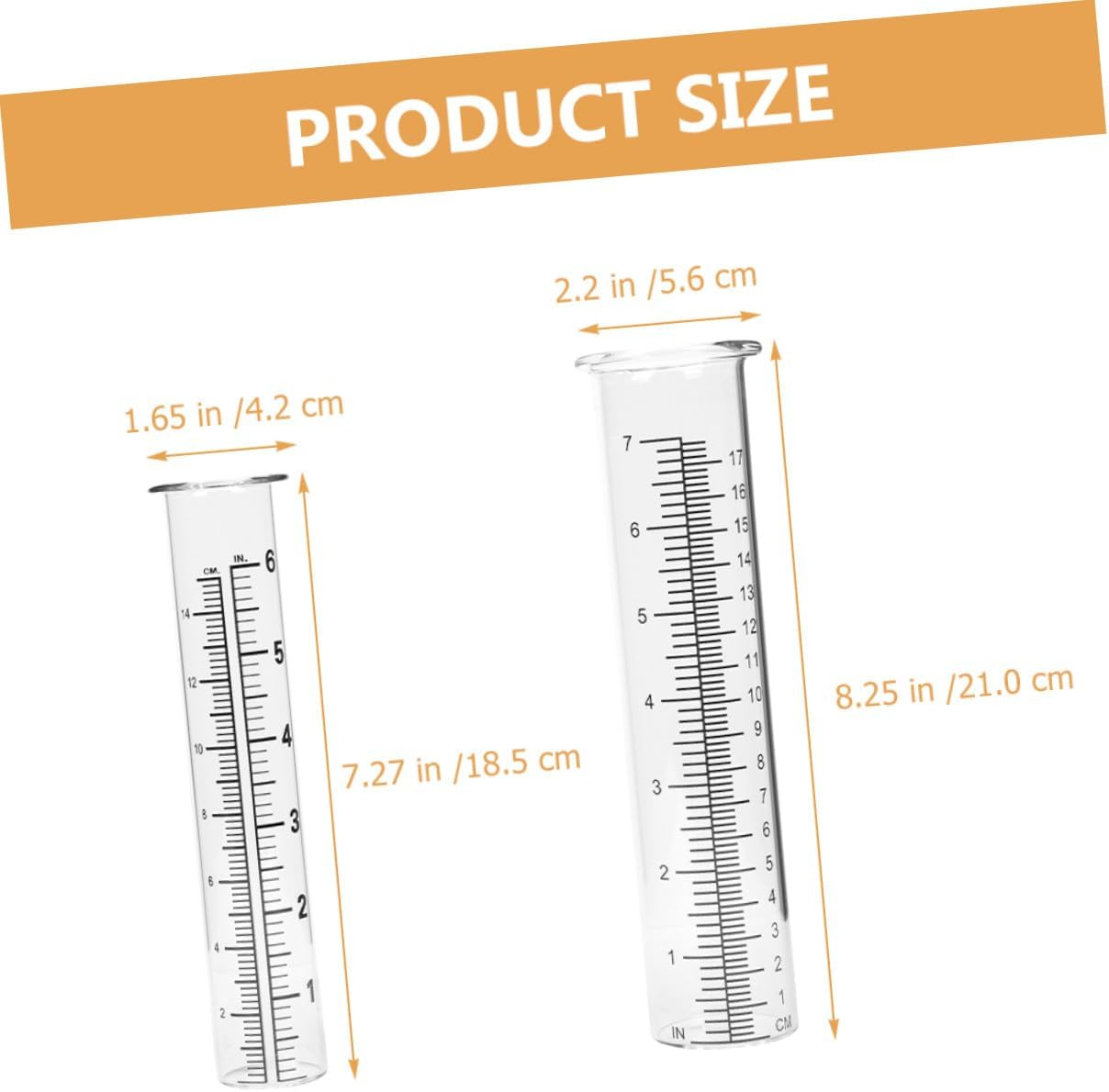 Balacoo 4Pcs Professional Glass Rain Gauge Tubes with Scale Replacement Cylinders for Outdoor Garden Read Measurement for Accurate Rainfall Tracking image number 4