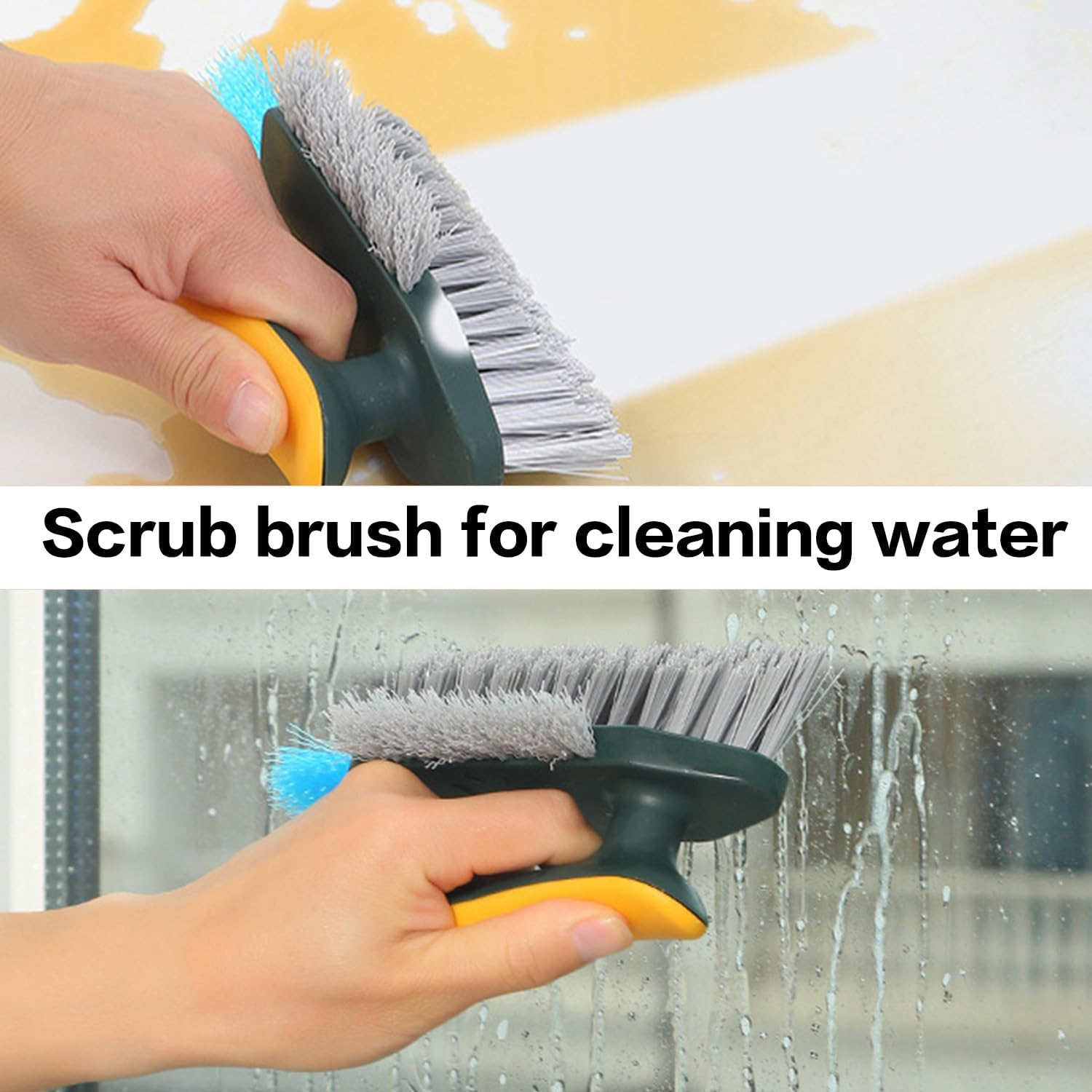 Scrub Brush, 2 Pack Heavy-Duty Cleaning Brushes with Stiff Bristles for Shower, Bathroom, Carpet, Kitchen and Bathtub (Green)
