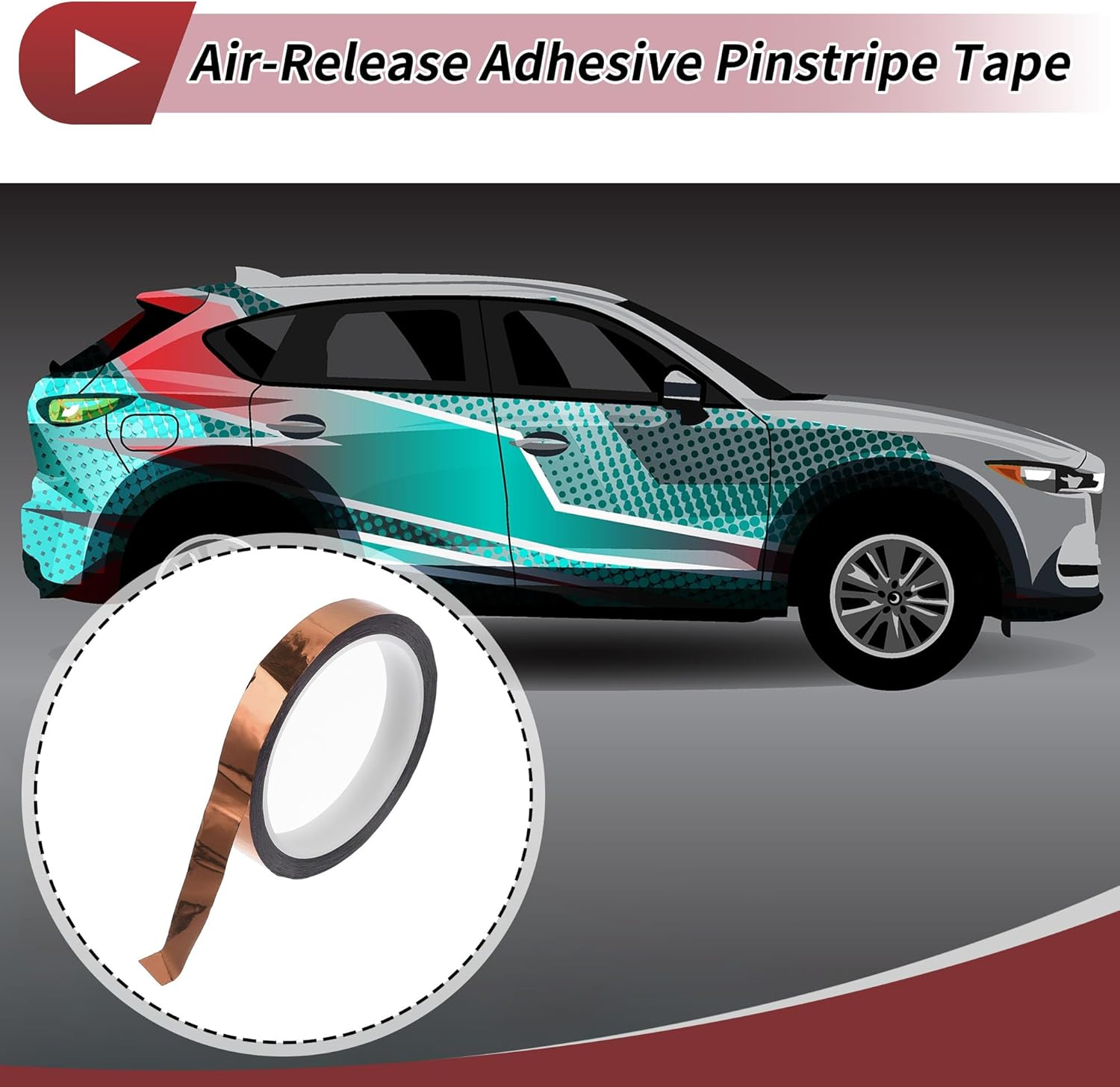 X AUTOHAUX Pinstripe Tape 164.04Ft X 0.59" Car Stripes Pinstripe Decals for Car, Motorcycle and Boat, Racing Stripes DIY Stickers Mirror Champagne 1 Pc image number 3