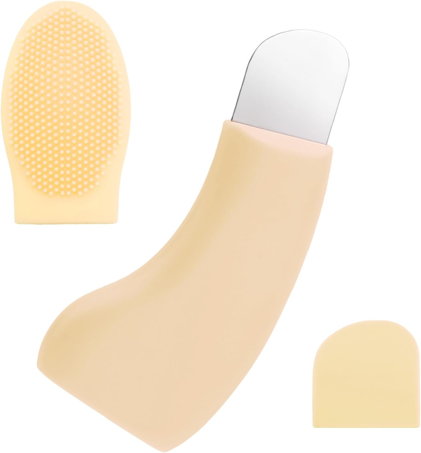 Blackhead Remover Tool, Silicone Stainless Steel Black Head Remover for Nose Deep Clean Blackhead Extractor Face Scraper Tool for Women (Yellow) image number 2