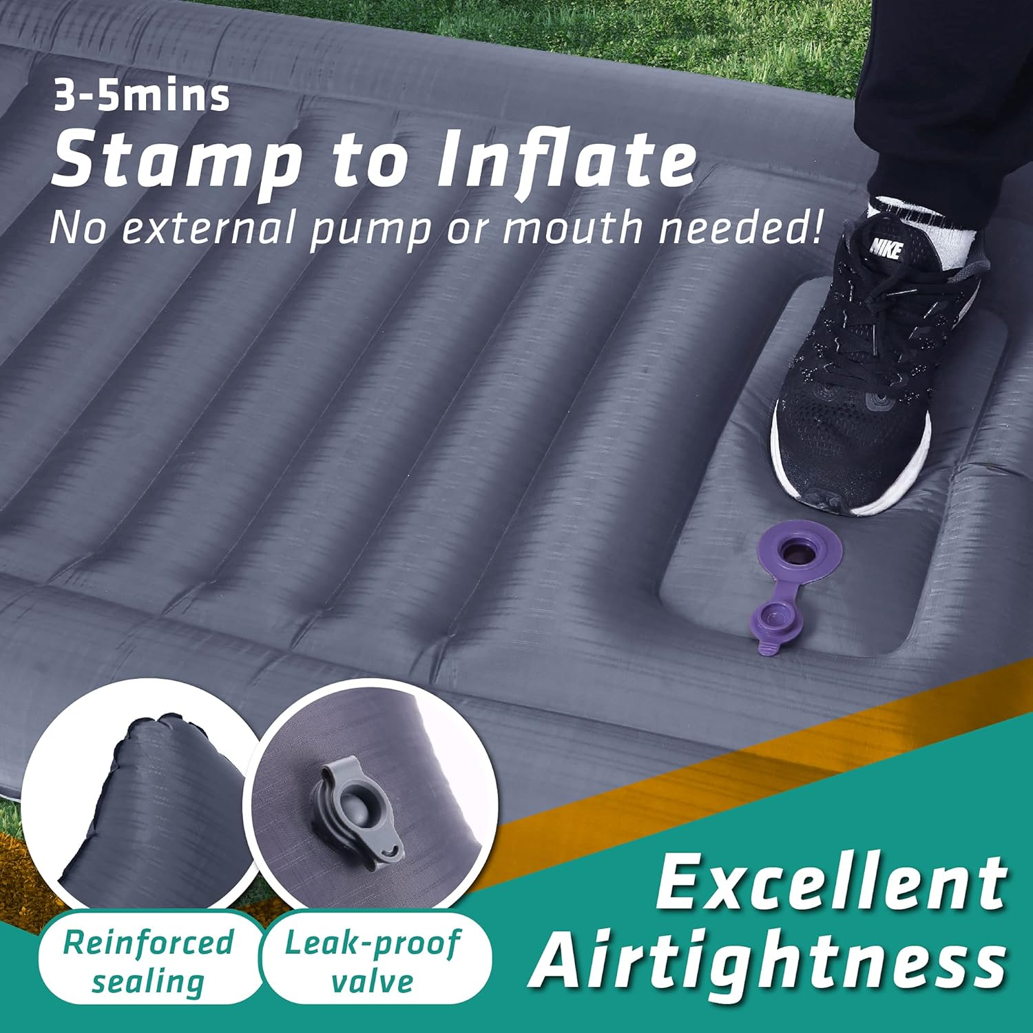 TREKOLOGY Self Inflating Camping Mat, Sleeping Mat for Sleeping, Inflatable Camping Mattress Self Inflating Mattress Ultralight, Sleeping Pad Inflatable Camping Mat, 186Cm X 76Cm X 12.5Cm image number 6