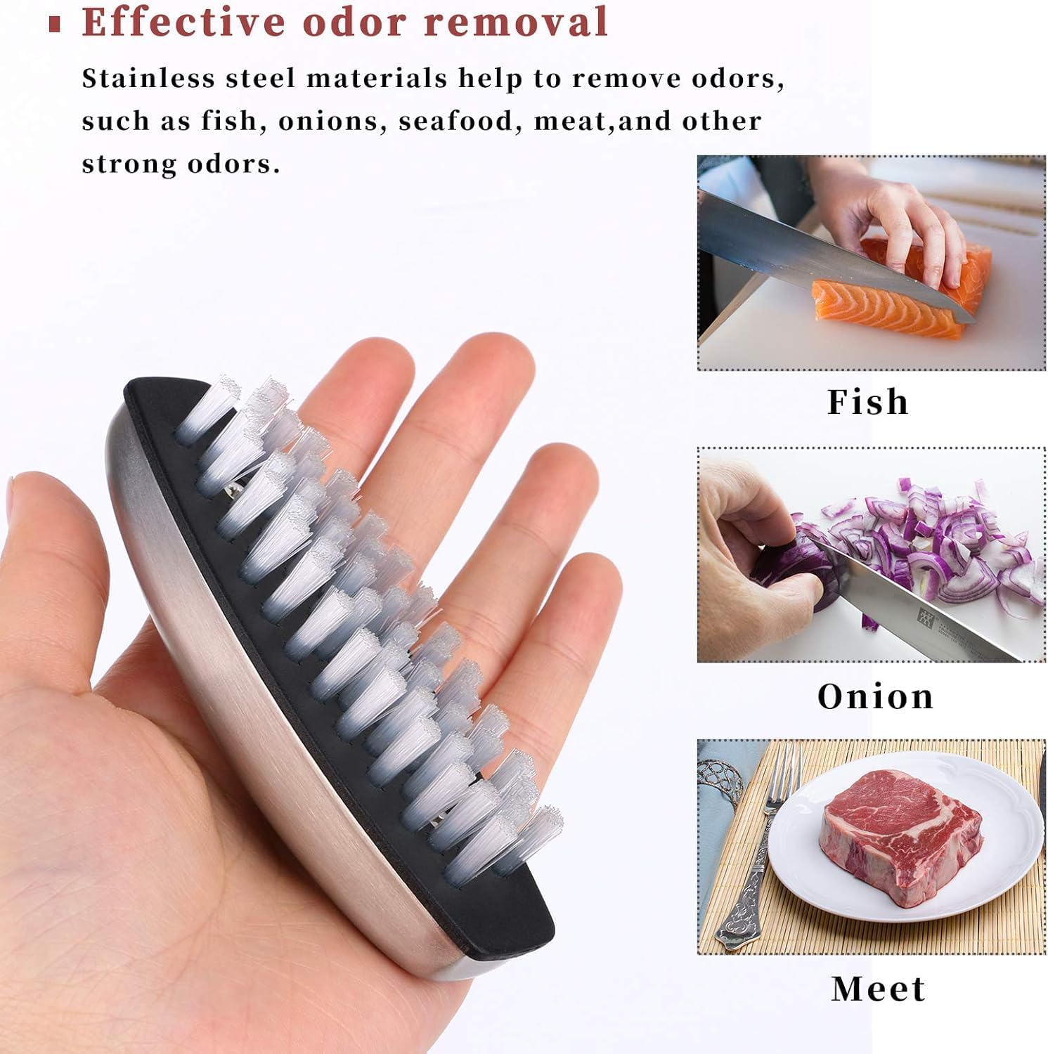 2 PCS Hand Scrub Cleaning Brush Stainless Steel Hand Finger Toes Scrubbing Brush, Pedicure Nail Scrubber (White, One Size) image number 5