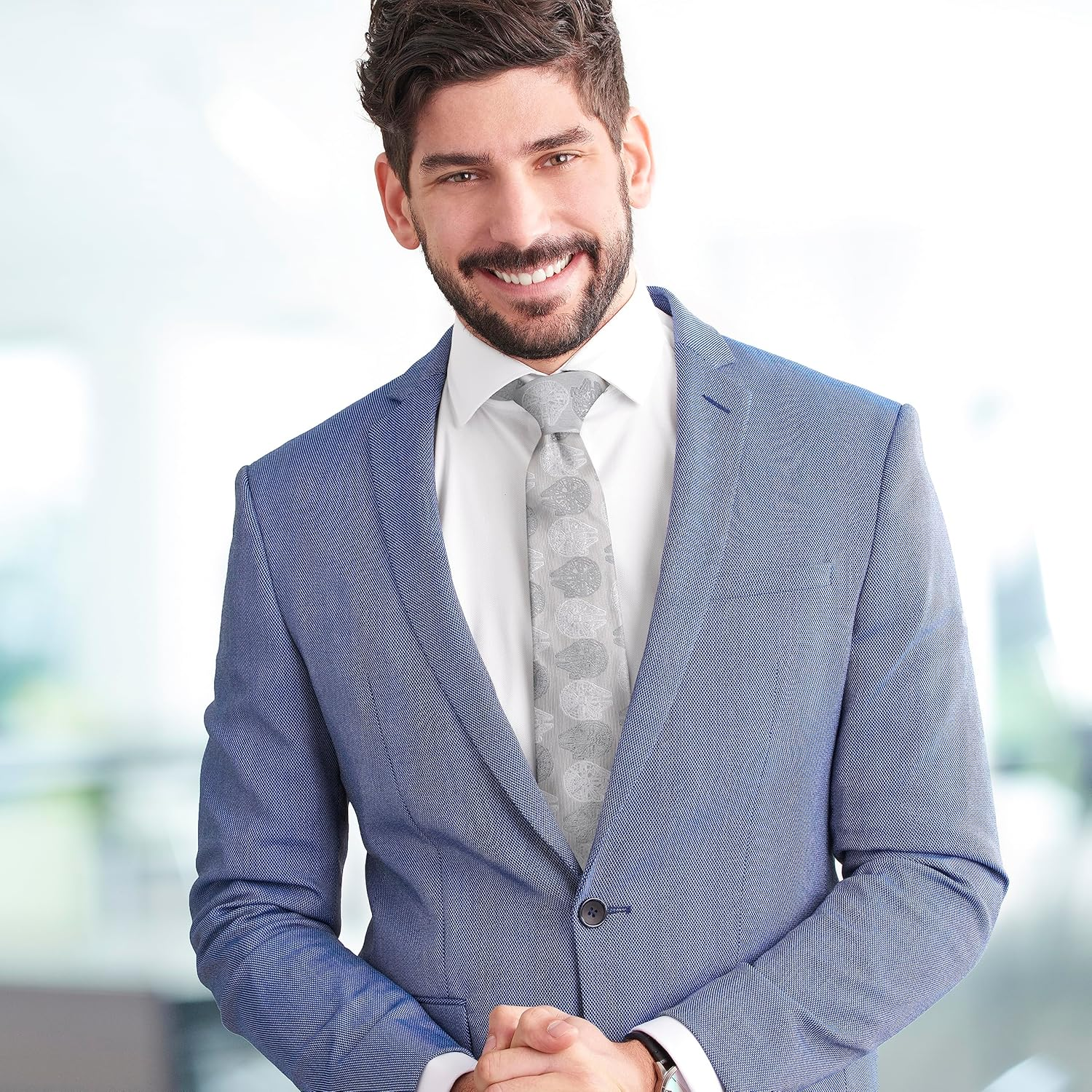 Cufflinks Inc. Star Wars Millennium Falcon Gray Silk Tie for Adults Men, Han Solo Ship Patterned Necktie, Officially Licensed by Lucasfilm LTD, Gray image number 3