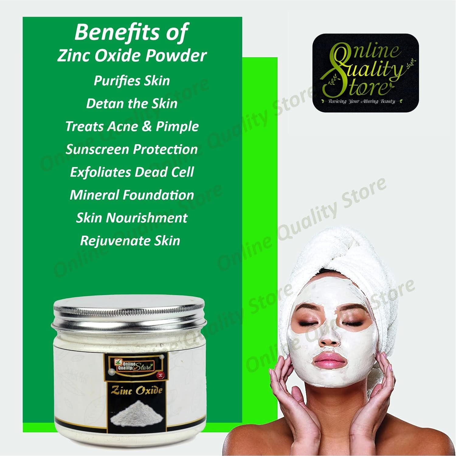 Online Quality Store 100% Organic Zinc Oxide (Face Pack, Skin Care)_150G - Natural Zinc Oxide Powder - Naturally Occurring, Pure & Uncoated, Perfect for DIY Sunscreens Powder image number 4