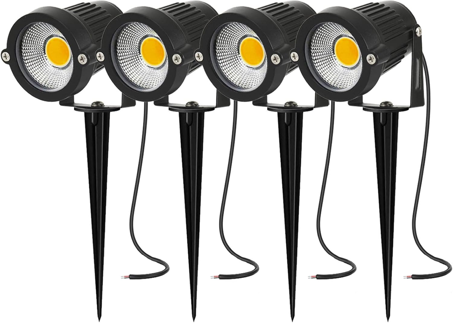 Garden Light with Ground Spike 5 W LED Garden Spotlight IP66 Waterproof Garden Lamp with Plug Warm White 3000 K LED Spotlight for Outdoor Garden Lawn Tree Meadow (Pack of 4) image number 5