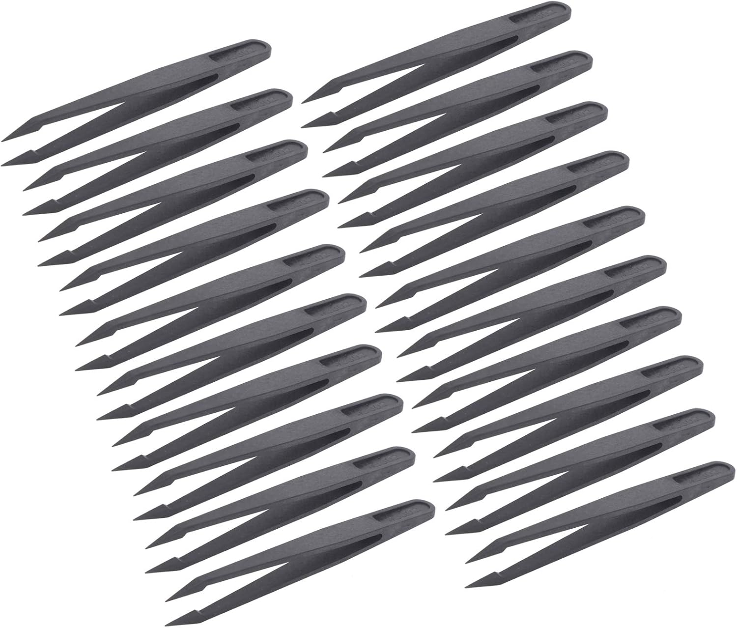 Hyuduo 20 Pcs Pointed Tip Tweezers, Carbon Fiber Tweezers for Electronics, 20 X, Ideal for Repairing and Assembling Electronic Products, Suitable for Mobile image number 2