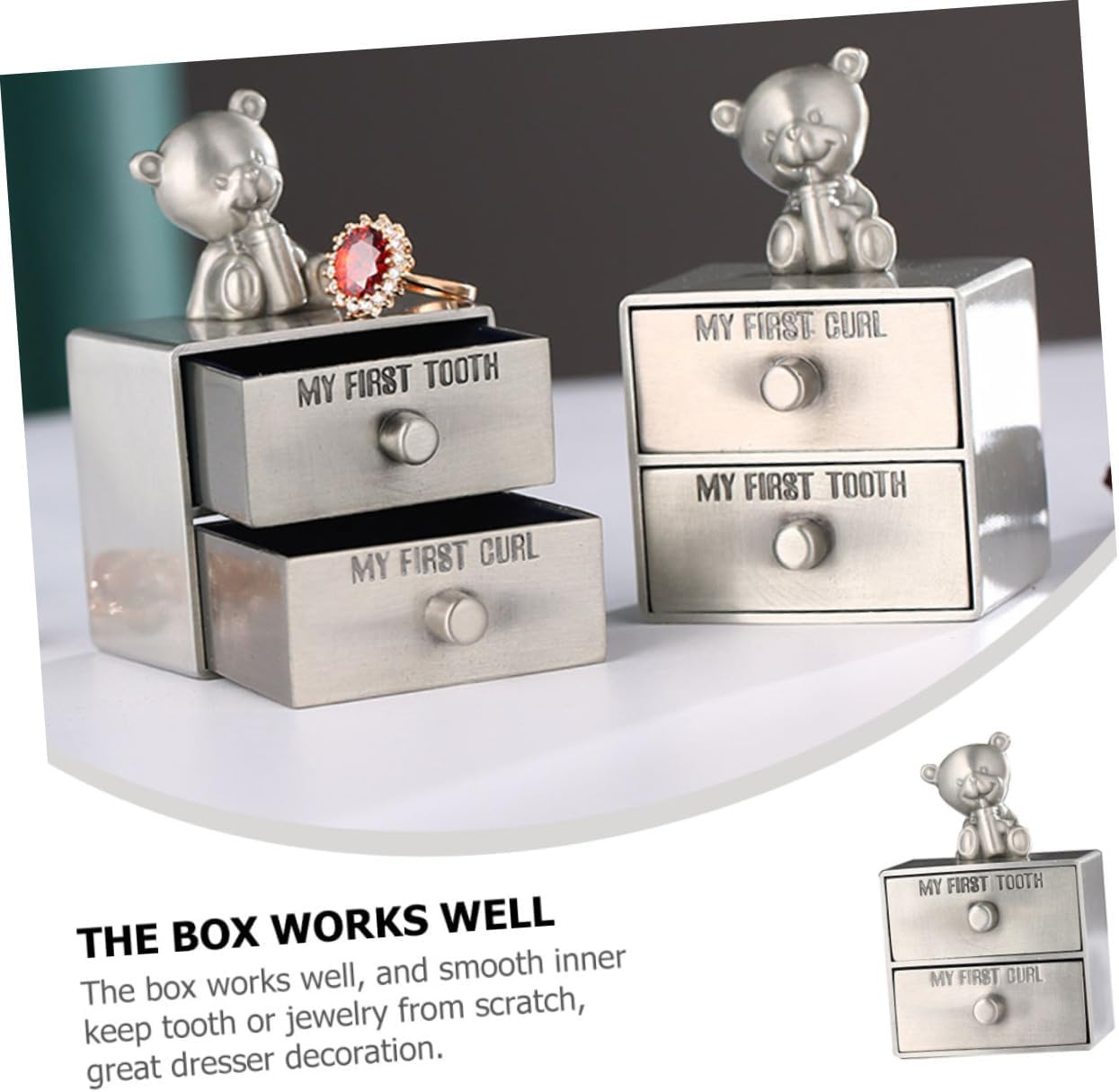 Teeth Box Vintage Style Tooth Holder Keepsake Box for Girls Jewelry Organizer Small