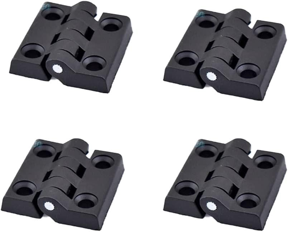 ABS Nylon Hinges, Black Adjustable Folding Door Hinge for Voltage Cabinet/Drawer/Distribution Boxes, 4 Pack, 60 * 50Mm