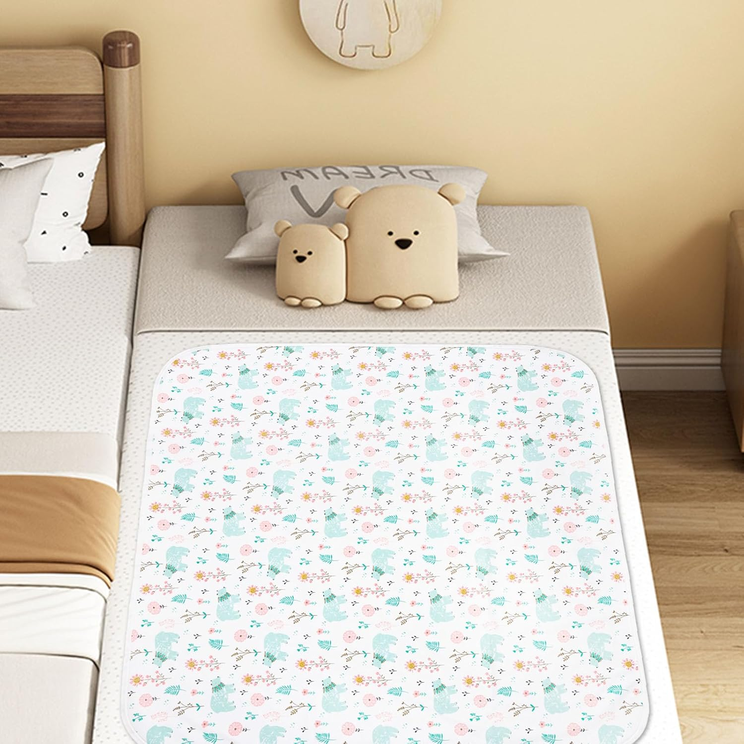 DAWNTREES 2 Pack Baby Waterproof Bed Pad,80&times;100Cm Washable & Reusable Mattress Protector for Bed Wetting & Incontinence, Soft & Absorbent Underpad for Babies, Toddlers, Kids & Adults image number 7