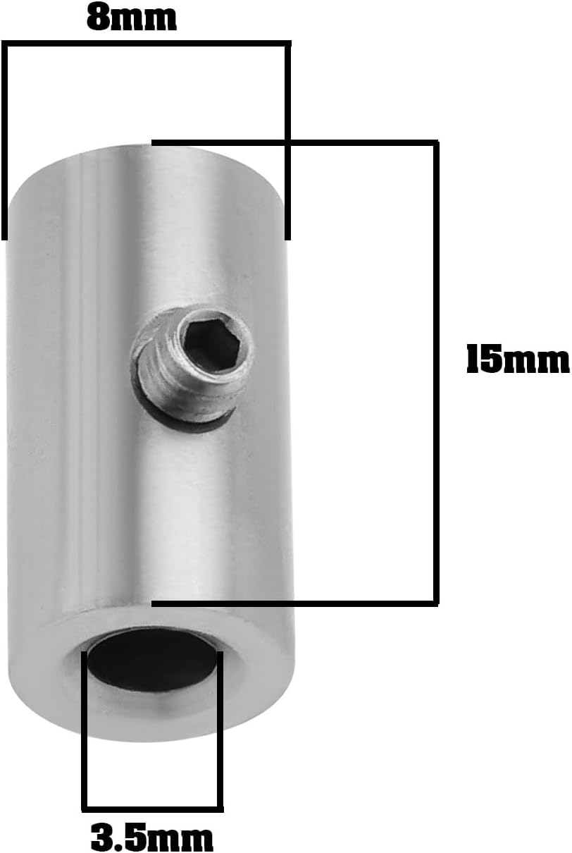 LT Easiyl 5Pcs 1Mm-1.5Mm Wire Rope Cable Clamp 304 Stainless Steel Wire Rope Clamp with Hexagonal Wrench, Length 15Mm Outer Diameter 8Mm Inner Diameter 3.5Mm image number 1