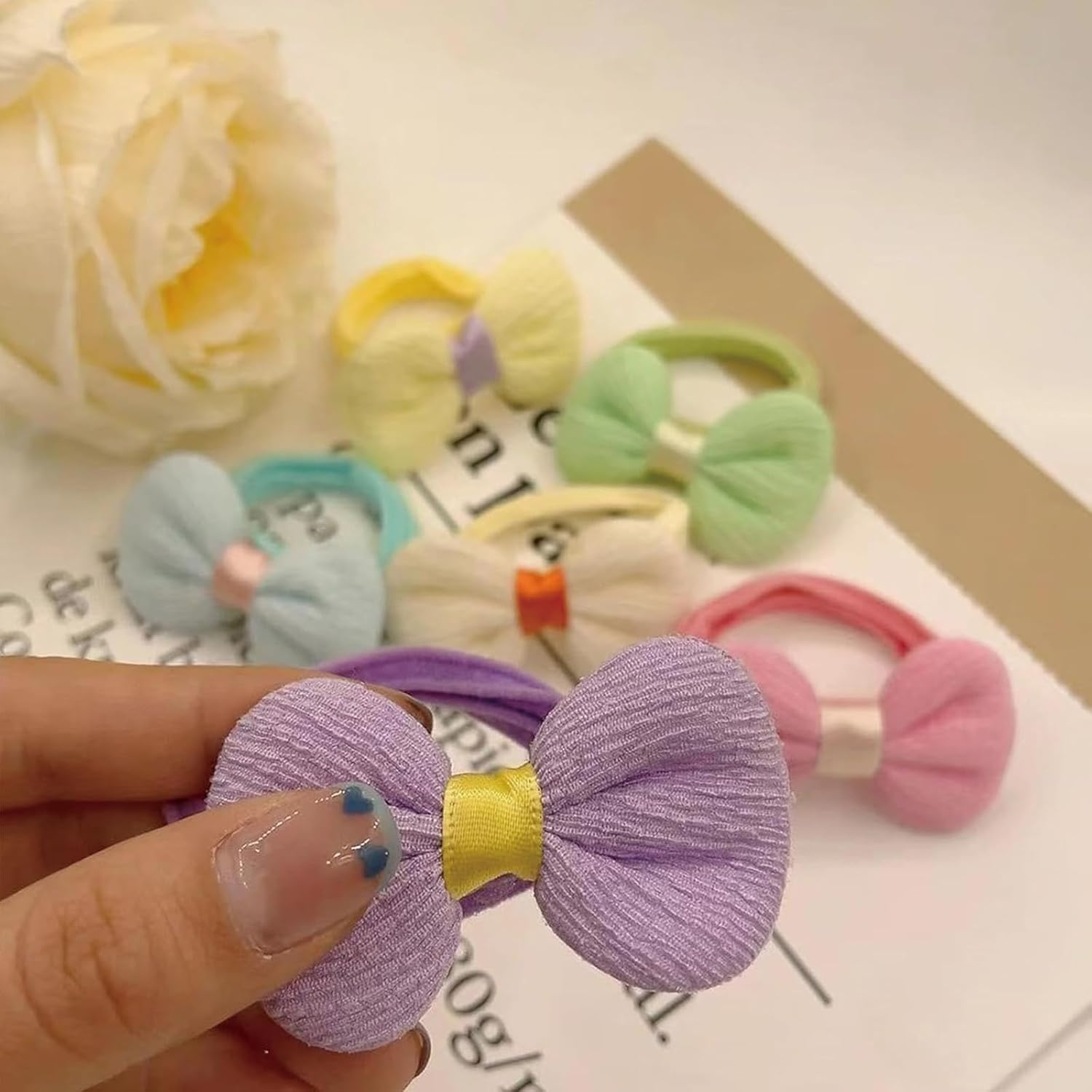 Pack of 12 Children'S Hair Accessories with Bow, Hair Strands with Flowers, Girls, Hair Accessories Set, Hair Accessories, Hair Clips, for Toddlers and Teenagers (Multi-Colour) (A) image number 5