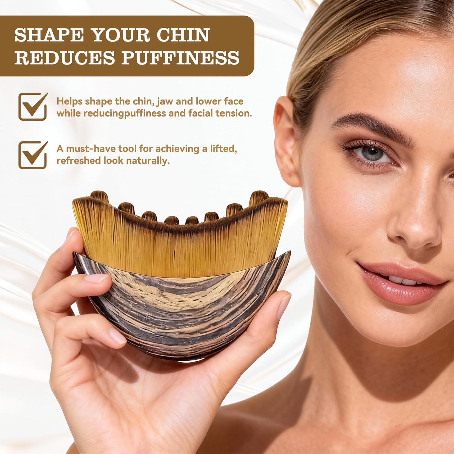 1/2 PCS Lymphatic Contour Face Brush for Sculpting &ndash; Lymphatic Drainage Massager for Face, Anti-Puffiness, Detox & Lift, Relieve Fatigue, Improves Skin Glow & Absorption image number 5