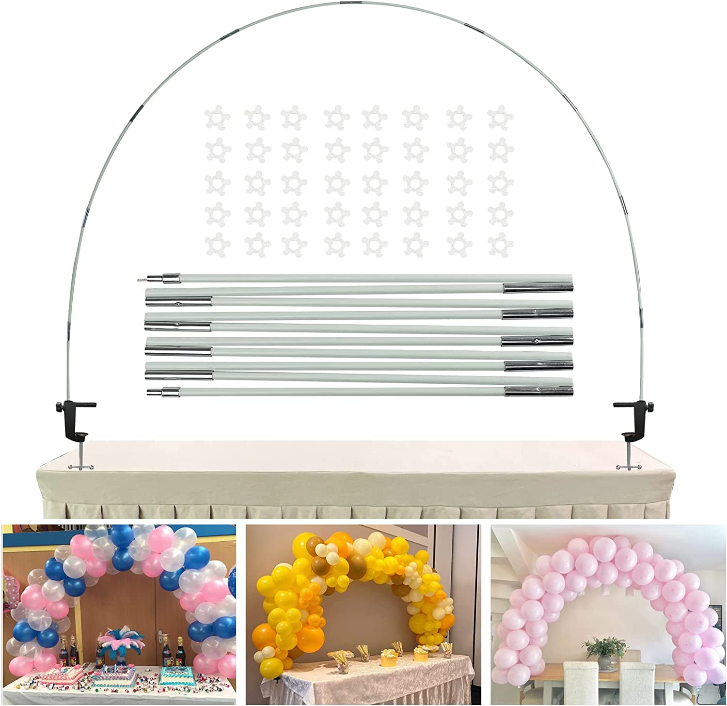 YALLOVE Table Balloon Arch Kit, 12FT Balloon Garland Stand for Party Decoration