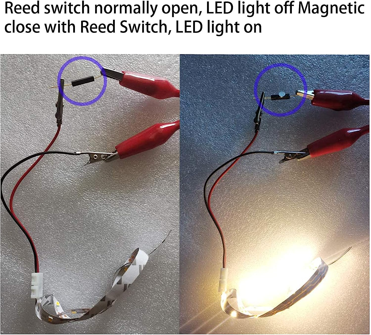 Emagtech 20Pcs Plastic Reed Switch Reed Contact Normally Open Magnetic Induction Switch image number 3