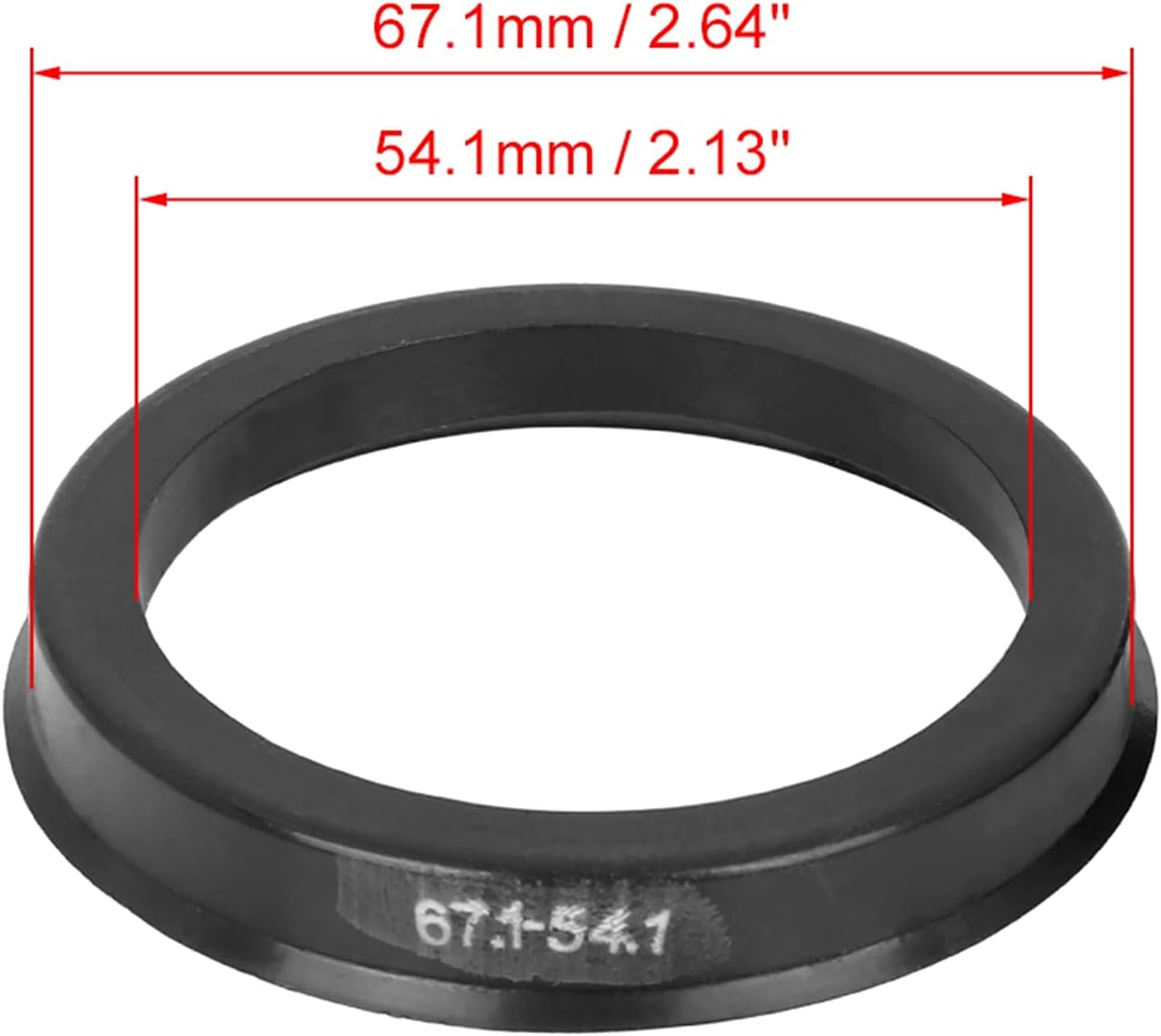 X AUTOHAUX 4Pcs Plastic 67.1Mm to 54.1Mm Car Hub Centric Rings Wheel Bore Center Spacer Black image number 2