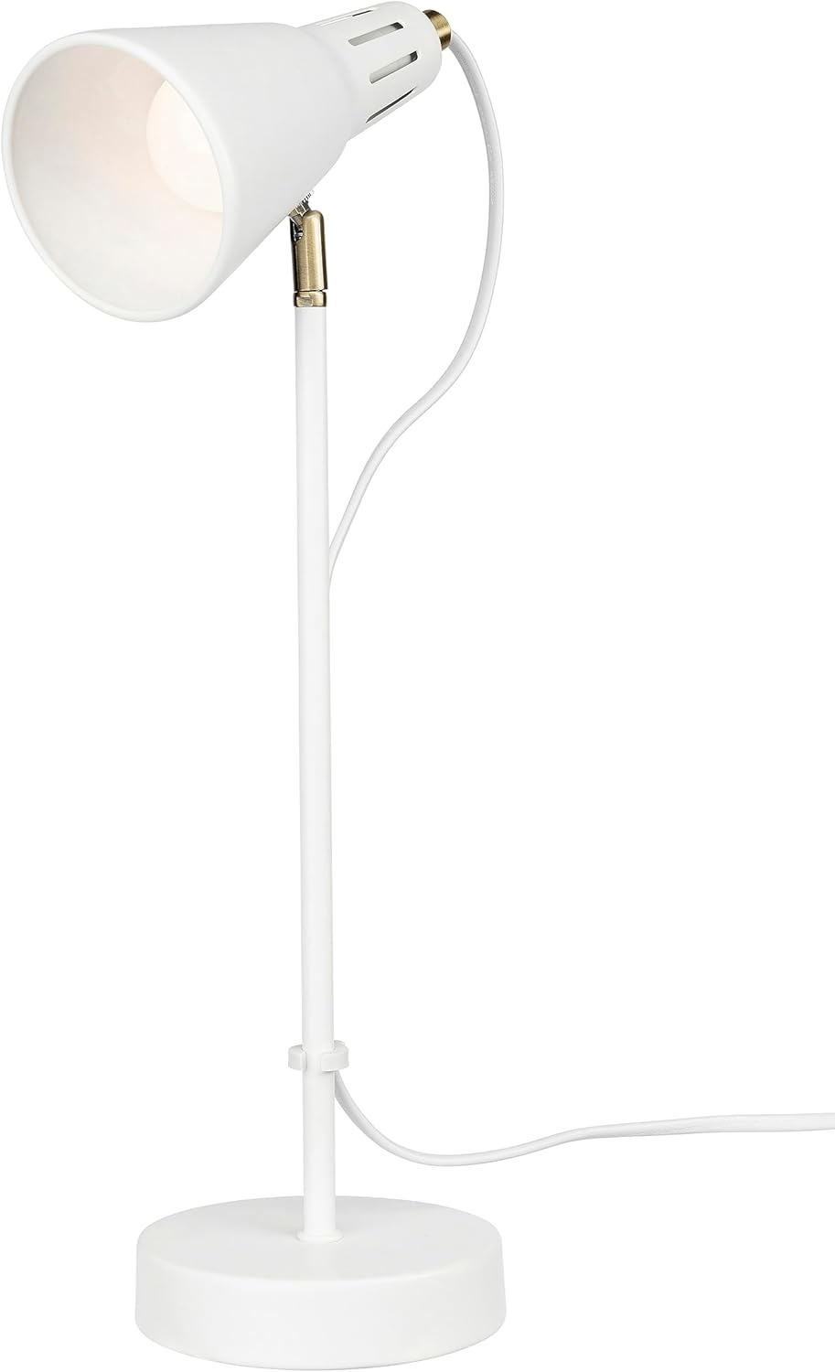 Brilliant Hollis 40W Metal Table Lamp, White - White image number 2