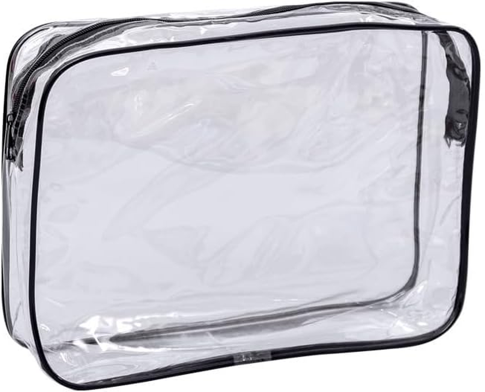 Aoiiigo Clear Toiletry Bags Quart-Sized Waterproof Transparent Toiletry Bags with Zippers Clear Cosmetic Makeup Bag for Travel, Beach Vacation and Bathroom image number 3