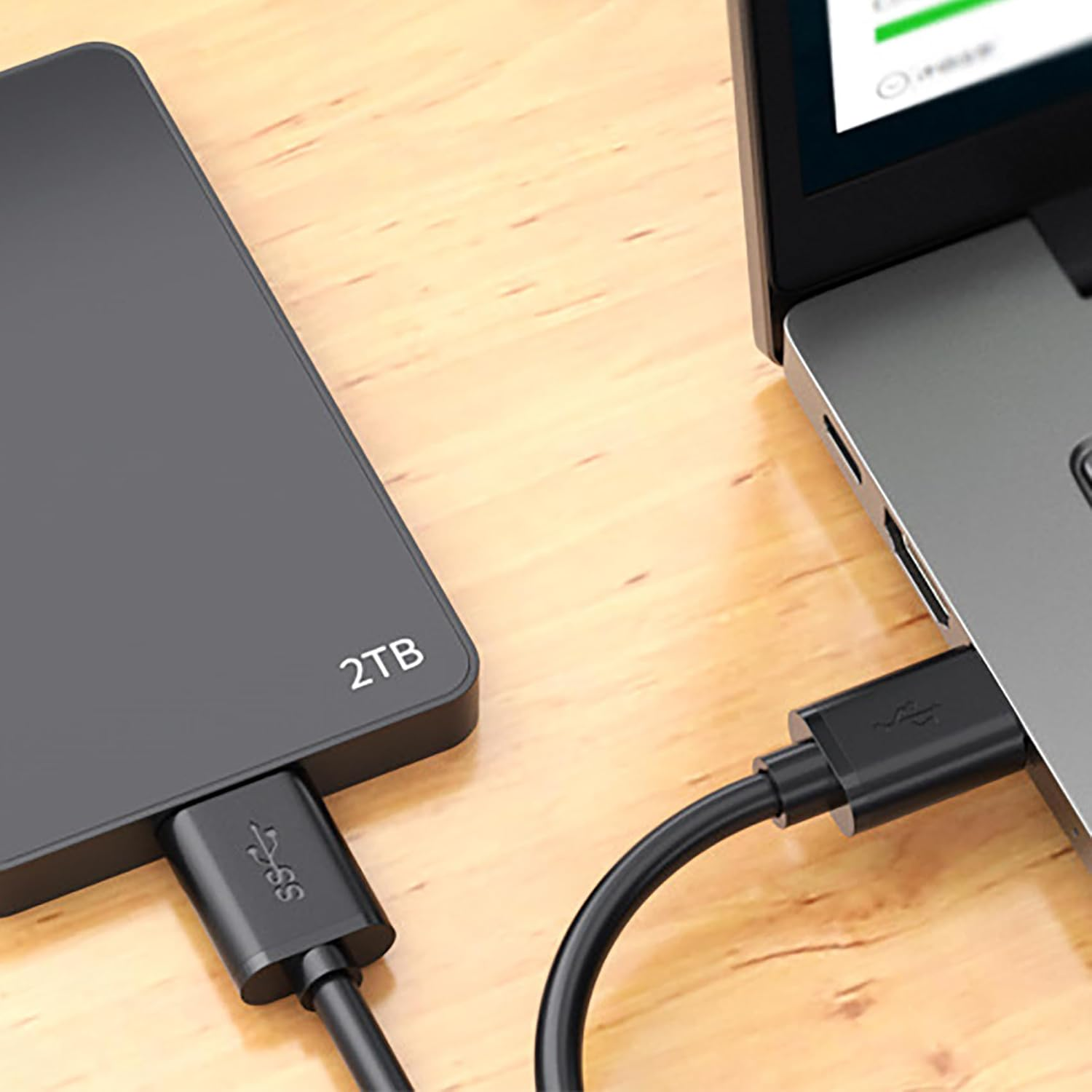 USB 3.0 Hard Drive Cable, Tunghey USB-A to Micro B Cable Compatible with Galaxy S5, Note 3, Note Pro 12.2, Camera, Hard Drive and More USB 3.0 5Gbps Data Transfer Cord (1M) image number 4