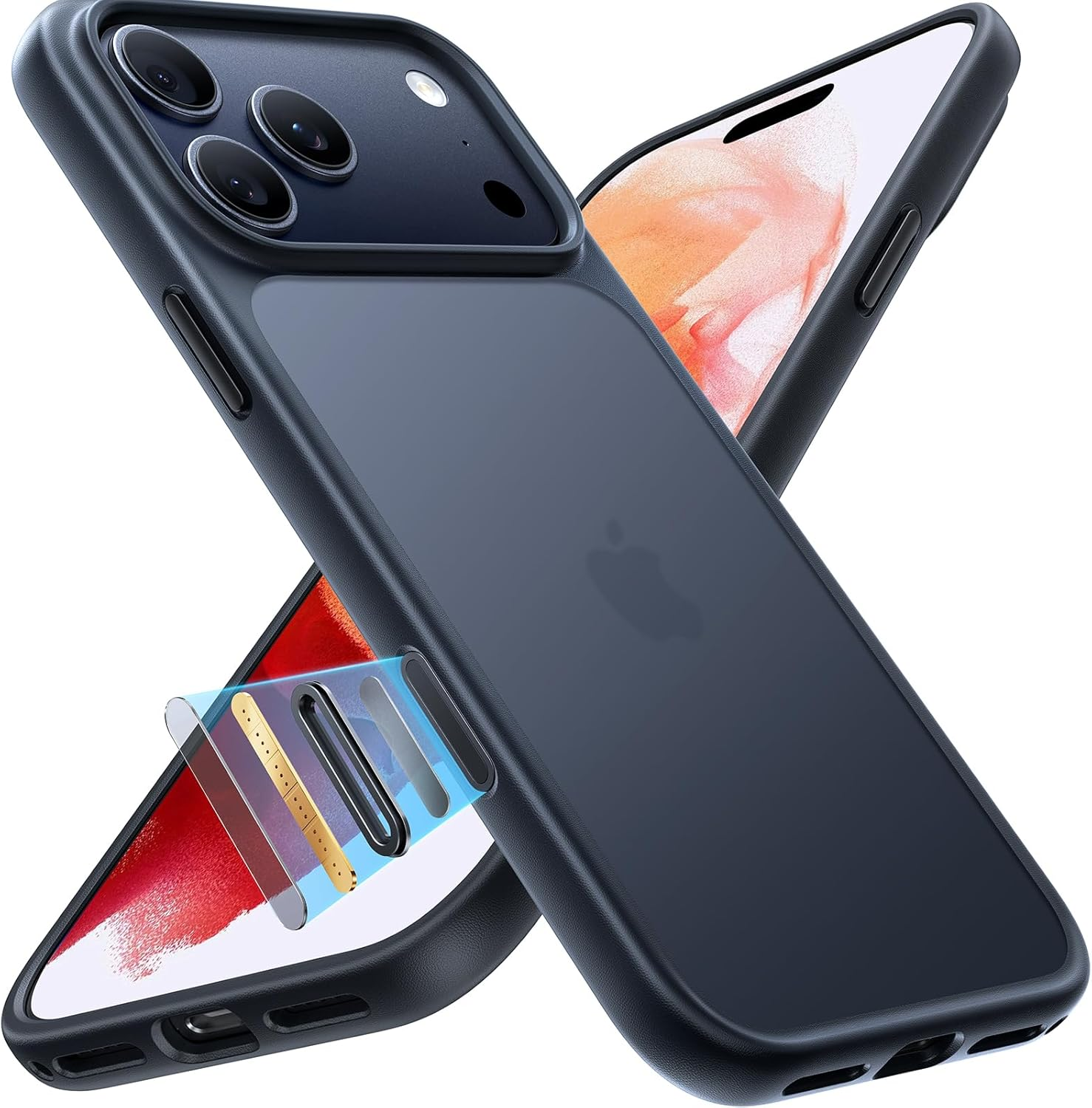 TORRAS Shockproof for Iphone 17 Pro Case, Non-Yellowing, 12FT Military-Grade Protection, Transparent Slim Case for Iphone 17 Pro Case, Diamond Clear, Hard, 6.3'' Guardian Series, Clear