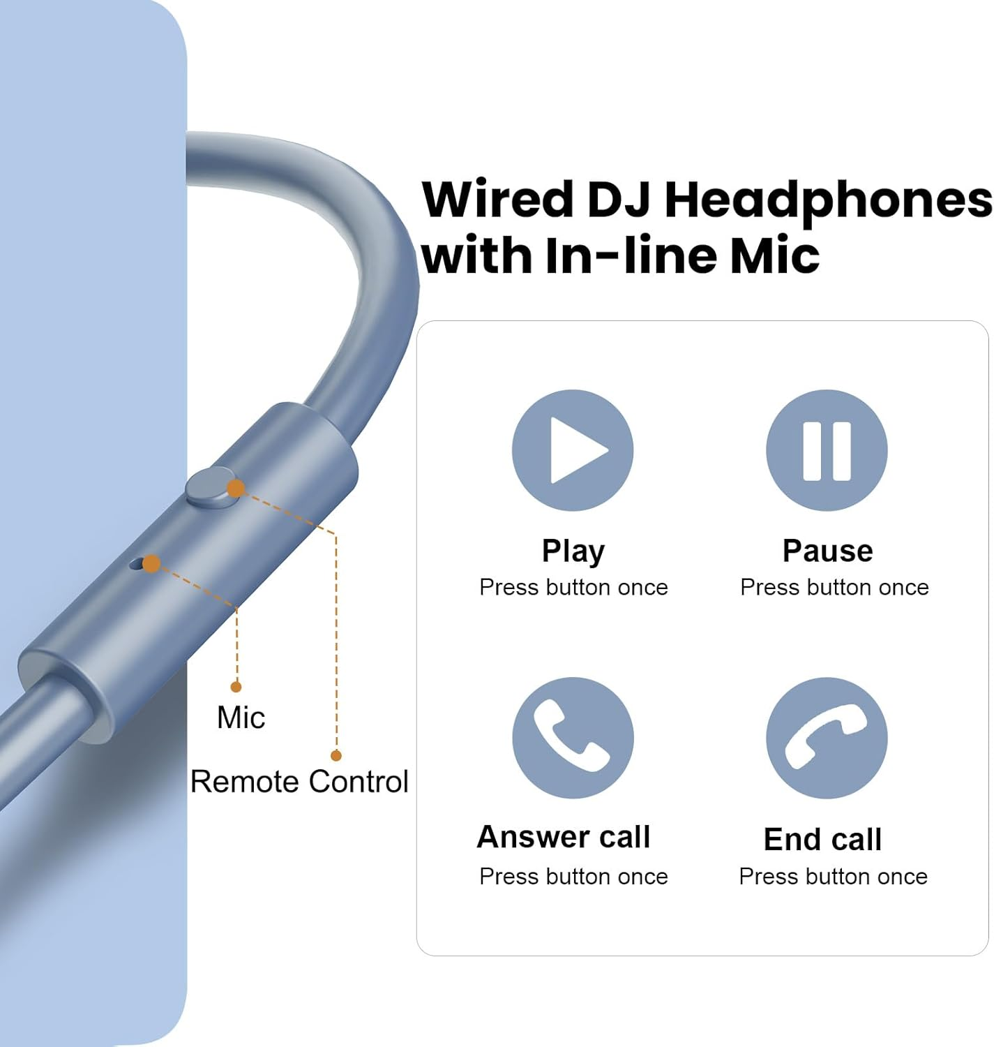 Oneodio A71 Hi-Res Studio Recording Headphones - Wired over Ear Headphones with Shareport, Monitoring Mixing Foldable Headset with Stereo Sound, 3.5/6.35MM Jack for PC Computer DJ Guitar-Sky Blue