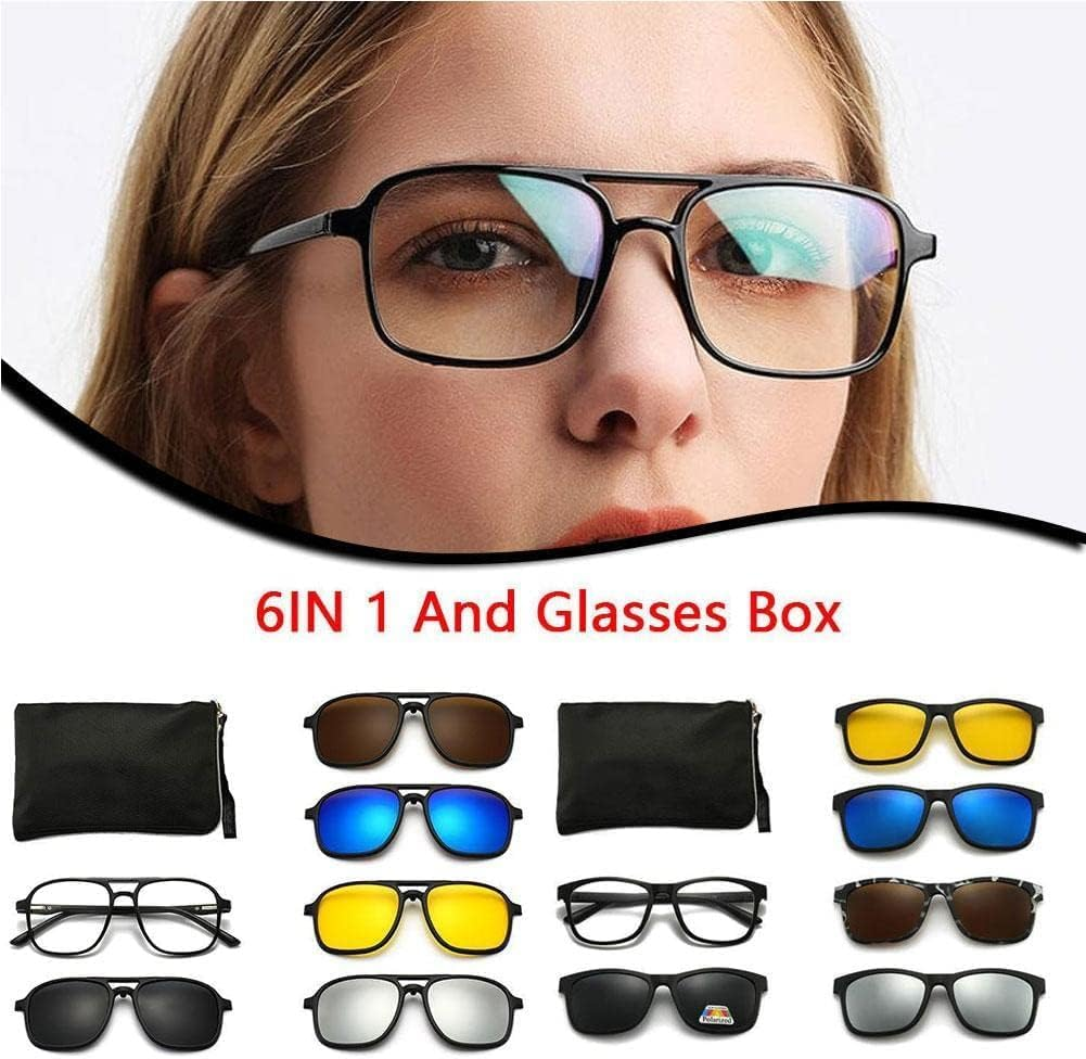 5PCS Magnetic Polarized Clip on Sunglasses Women Men Plastic Frame for Night UV400 Sunglasses Drop Shipping Driving