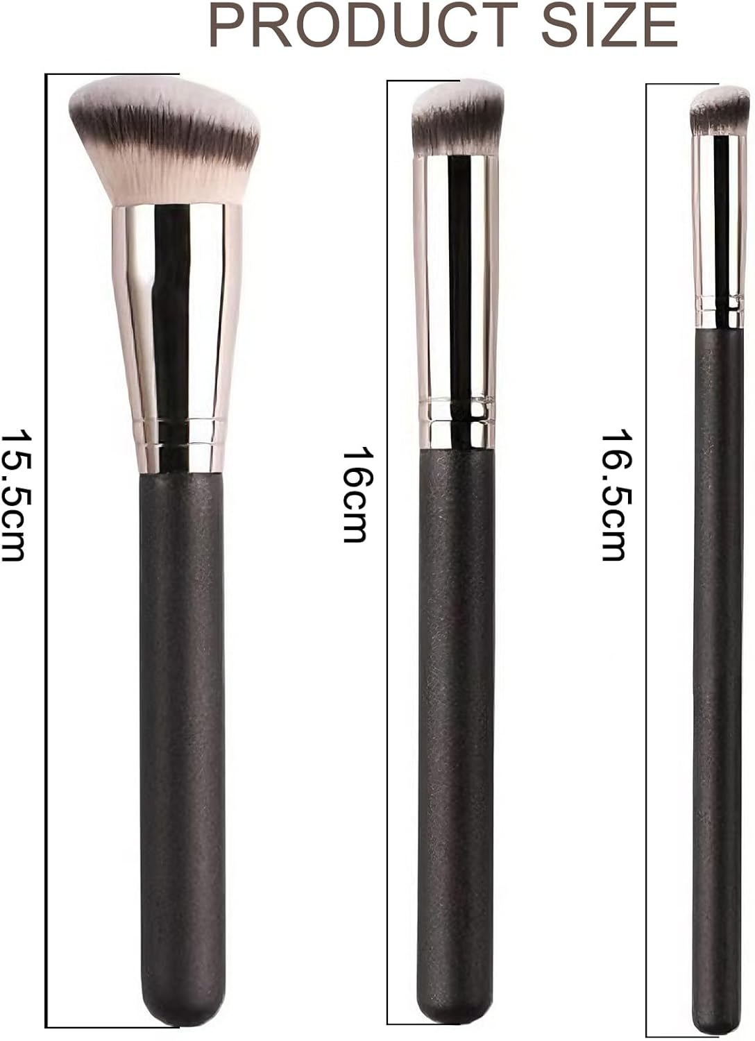 3Pcs Foundation Concealer Brush Slanted Foundation Brush for Liquid Makeup Angled Cream Foundation and under Eye Concealer Brush Set for Blending Cream Powder Buffing Stippling Face Makeup image number 1