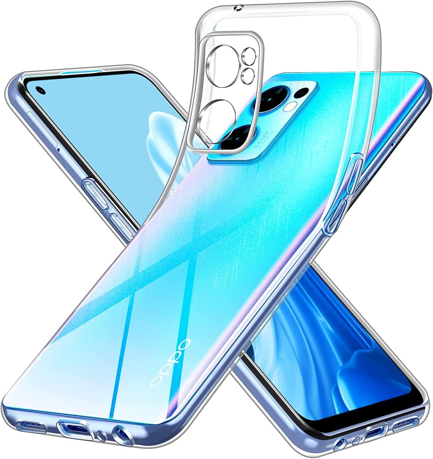 CAPTOR Clear Case for Oppo Find X5 Lite 5G TPU Soft Thin Silicone Case with Raised Edge for Screen and Camera Protection image number 1