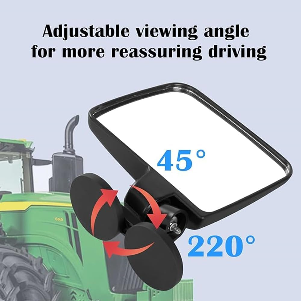 Universal Magnetic Side View Mirror No Drilling Magnet Mount Tractor Mirror Compatible with Kubota John Deere Yamaha Accessories