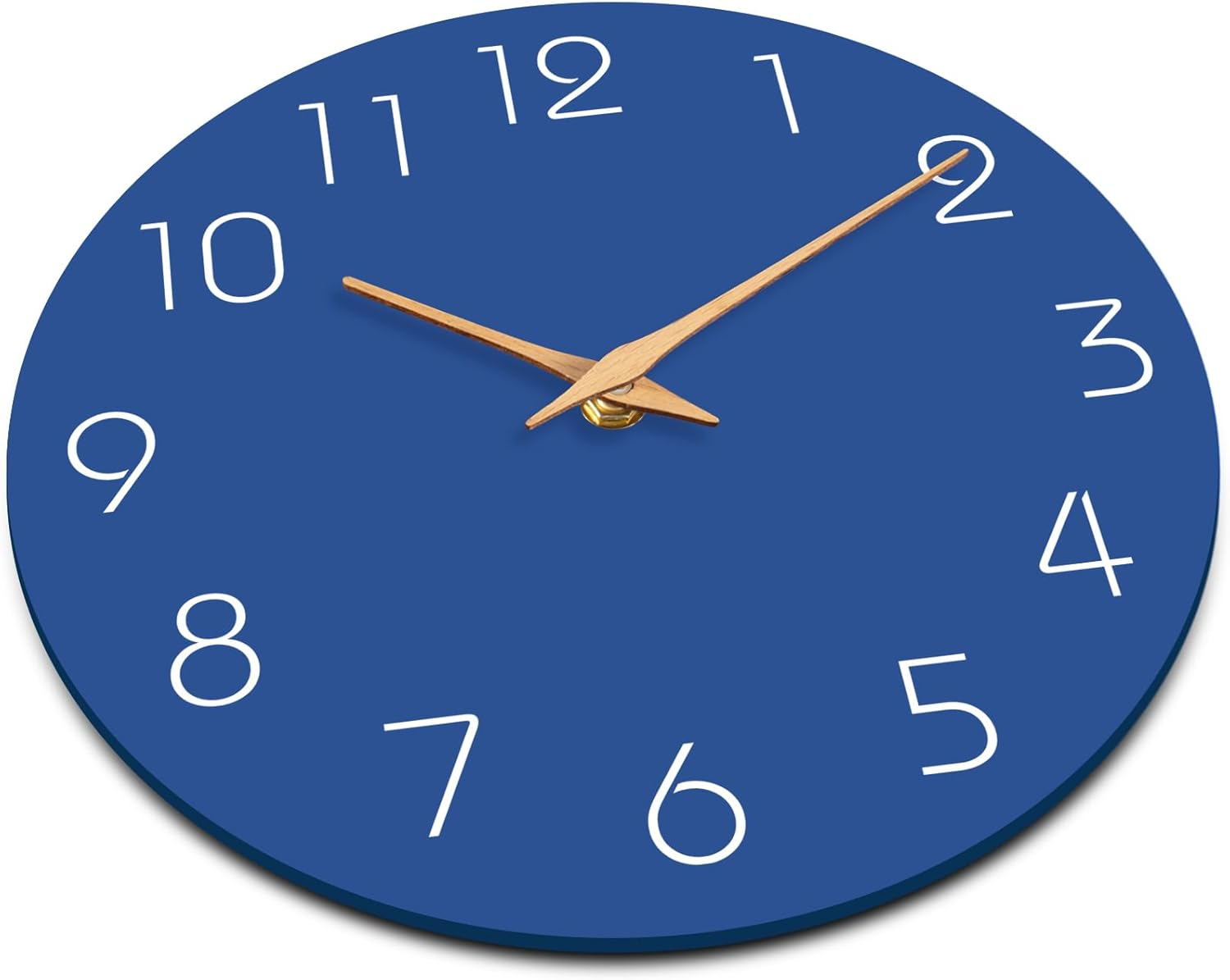 MOSEWA Wall Clock - Silent Non-Ticking 10 Inch Wall Clocks Battery Operated - Modern Style Wooden Clock Decor Decorative for Kitchen,Home,Bedrooms,Office(Blue) image number 3