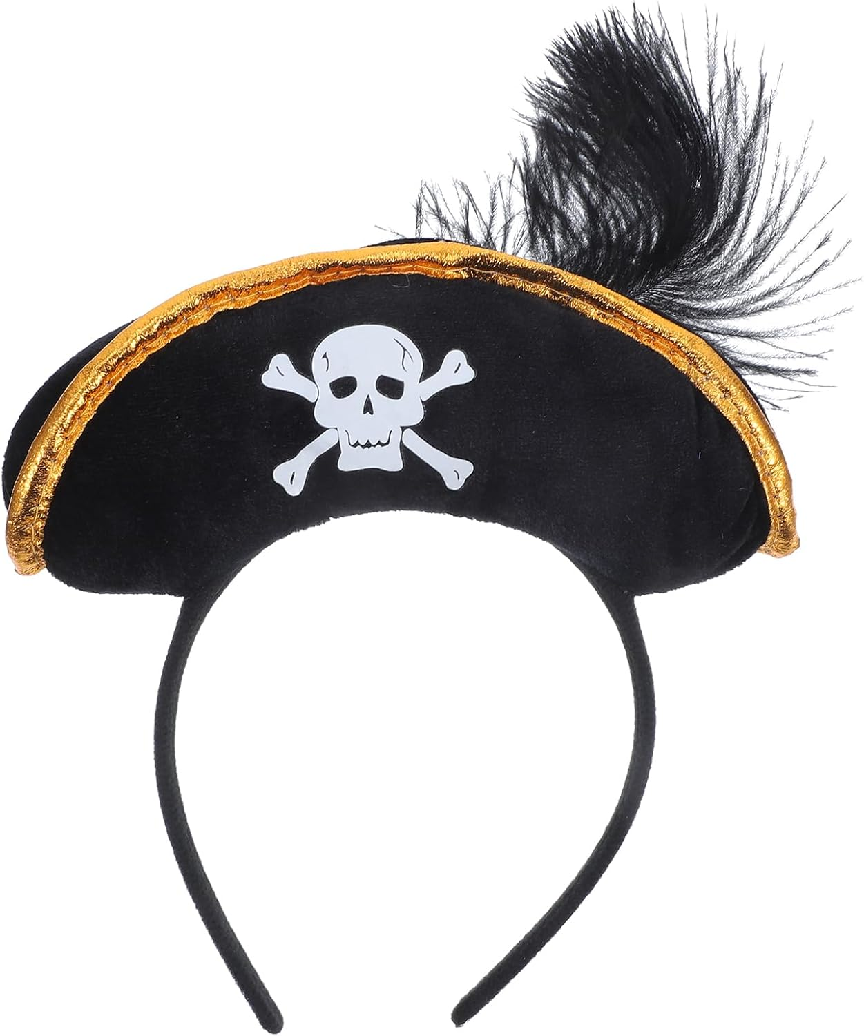 Ciieeo Skull Hat Headband Pirate Skull Hairband Cosplay Pirate Headbands Captain Hat Headband Kids Costumes Party Headbands Child Non-Woven Fabric Scarf Skeleton
