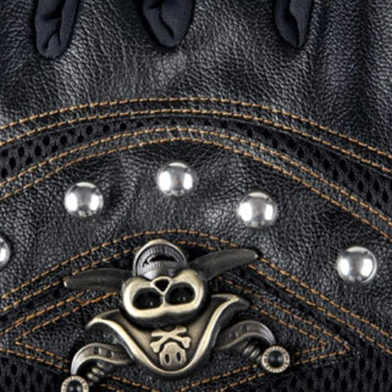 Punk Rivet Motorcycle Car Driving Gloves Half Finger Mittens Rocker Driving Gloves image number 3