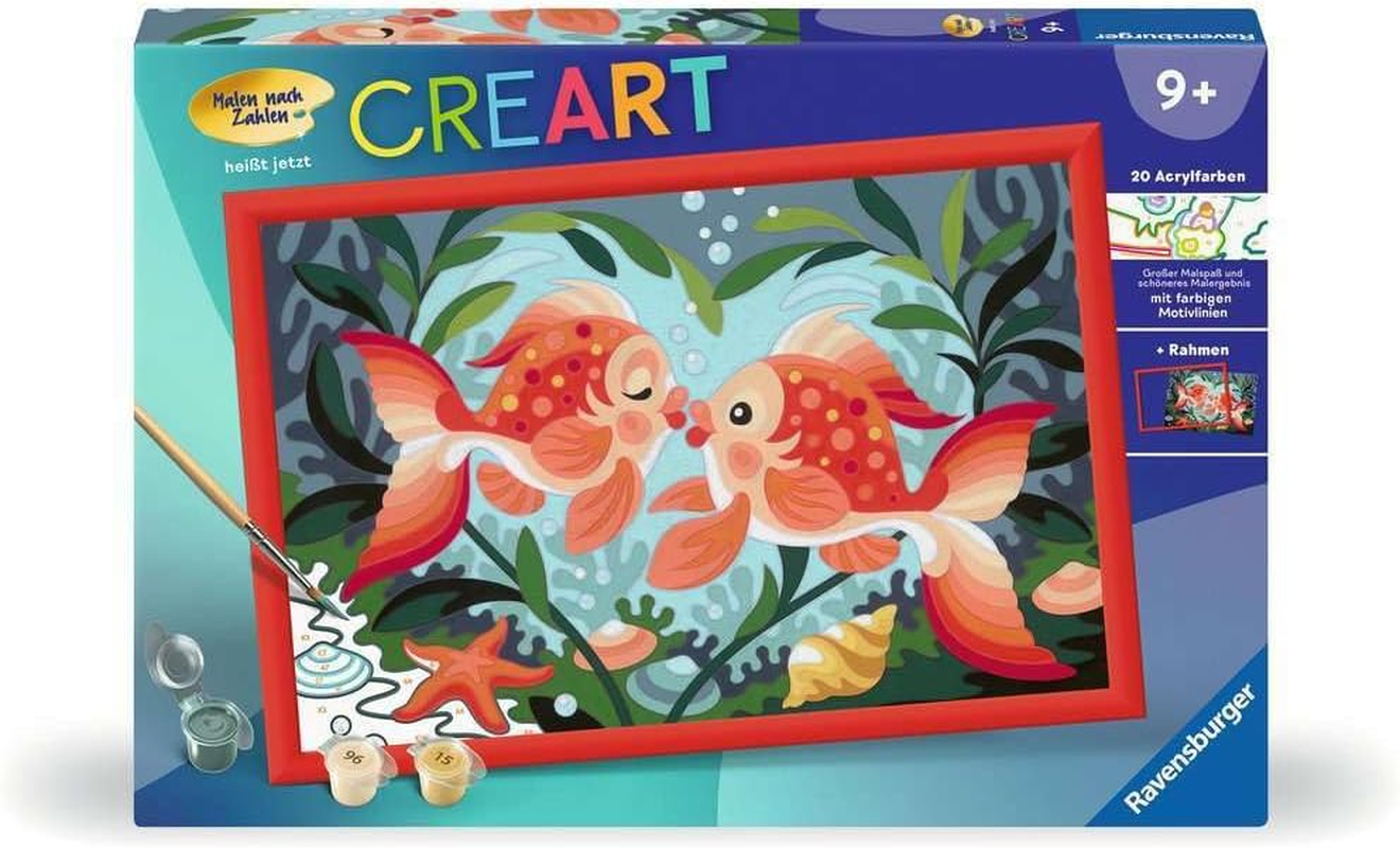 Ravensburger Malen Nach Zahlen 23507 - Verliebte Fische - Kinder Ab 9 Jahren image number 5