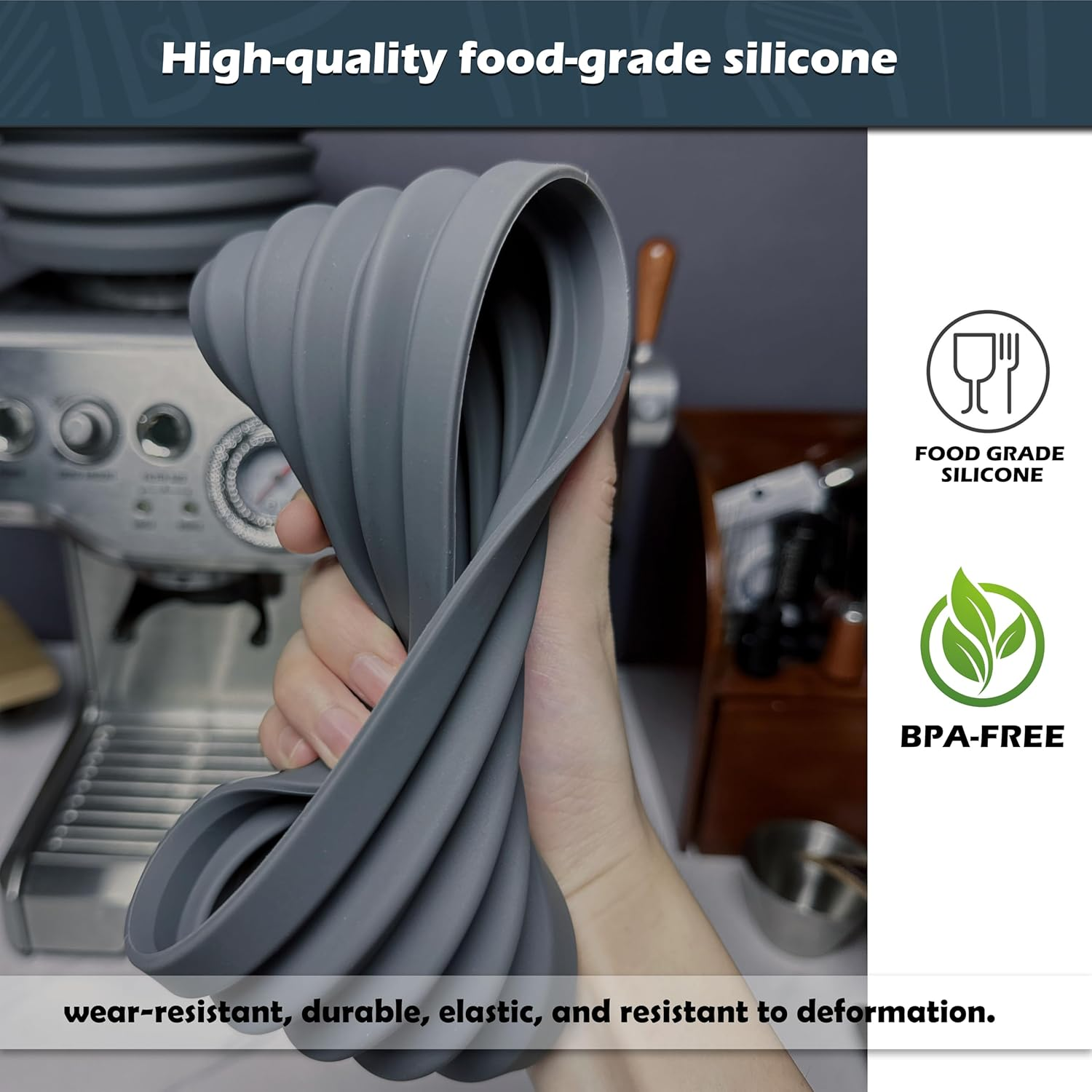 NEOUZA Espresso Silicone Single Dose Hopper Compatible for Breville Sage Barista Express, Bellows for Coffee Grinder image number 3