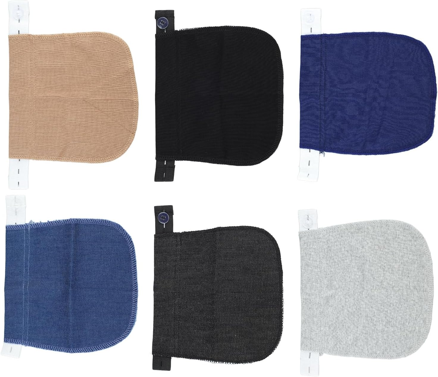 Domary 6Pcs Soft Nylon Maternity Pants Extender Adjustable Belly Waistband Buttons Daily Use 6 Colors image number 2