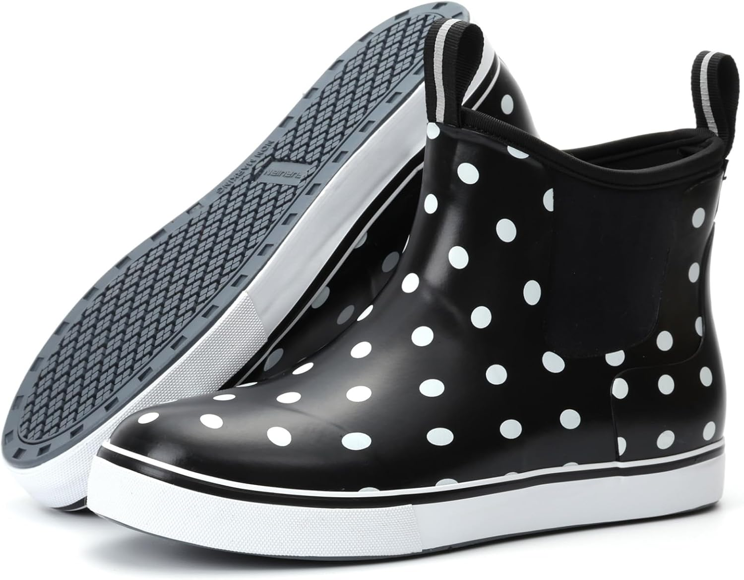 Women'S Deck Boots Ankle Rain Boots Fishing Boots Rubber Waterproof Garden Boots Slip-Resistant Outdoor Work Shoes