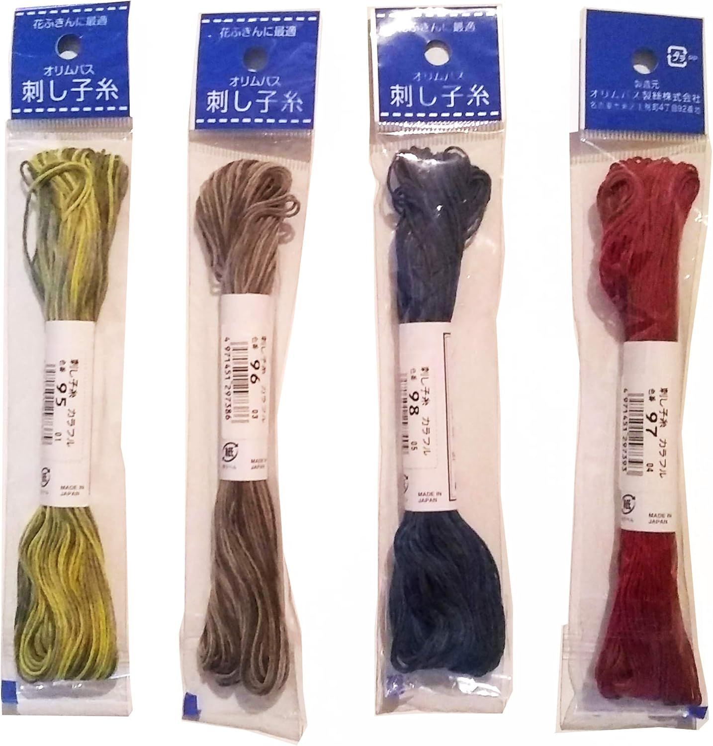 Olympus Sashiko Thread 20M Skein Color Bundles (Traditional: 52-01-10-18) image number 1