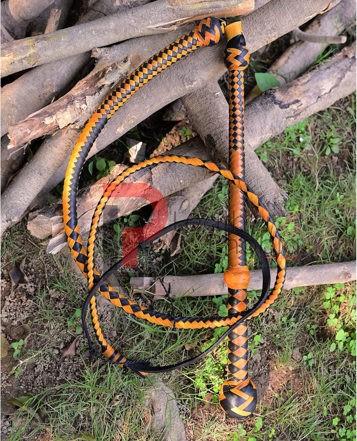 Bullwhip 6Ft Genuine Leather Indiana Jones Style Whip for Equestrian Training & Cracking, Kangaroo Hide Leather Stock Whip image number 4