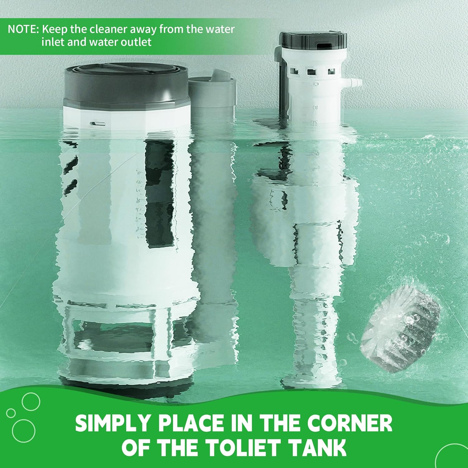 Automatic Toilet Cleaner Tablets - Long-Lasting Drop in Cistern Blocks to Freshen and Prevent Limescale image number 1