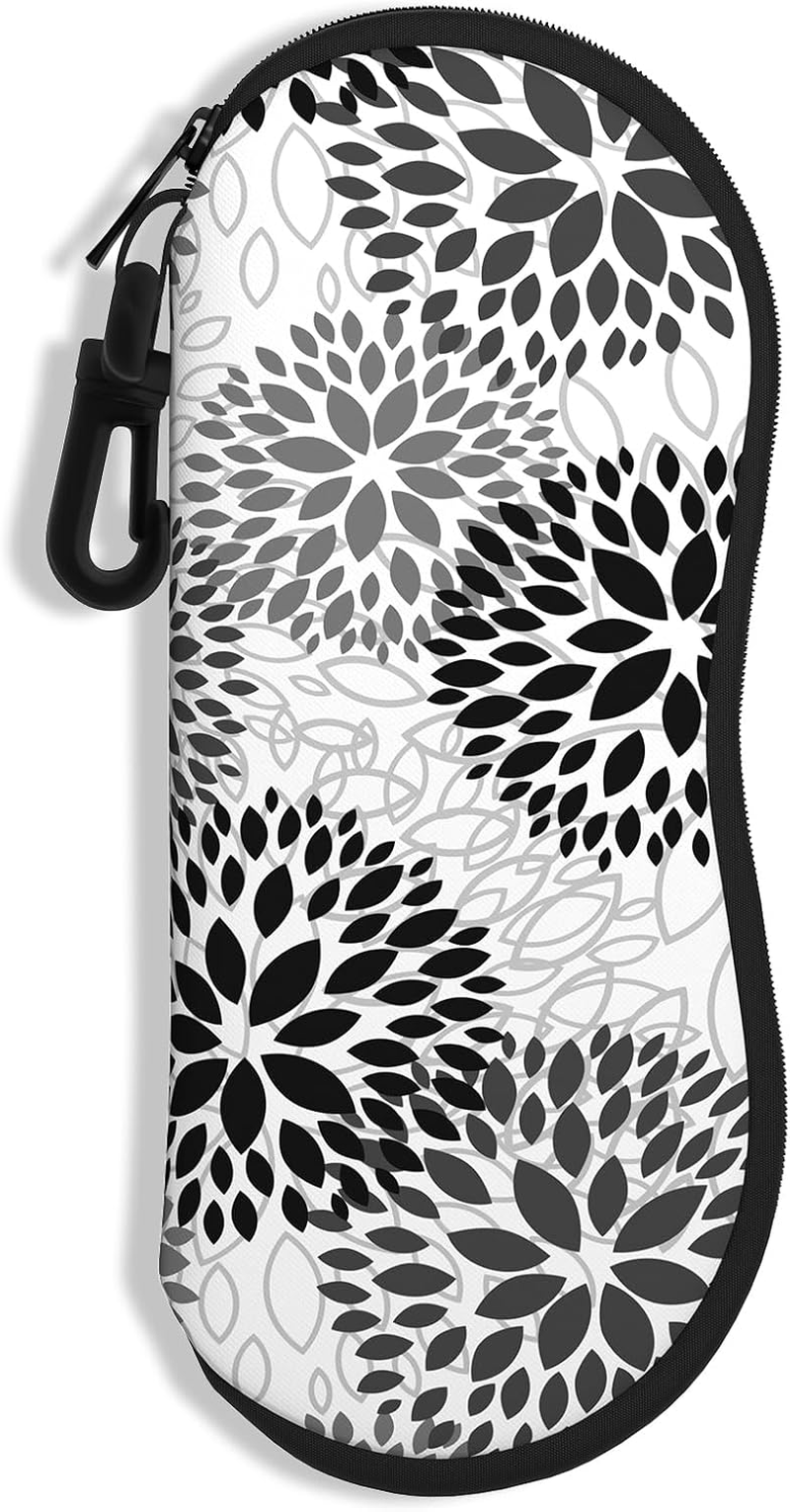 NPOOYI Sunglasses Soft Case, Ultra Light Portable Neoprene Zipper Glasses Case, Eyeglass Case with Carabiner for Men Women