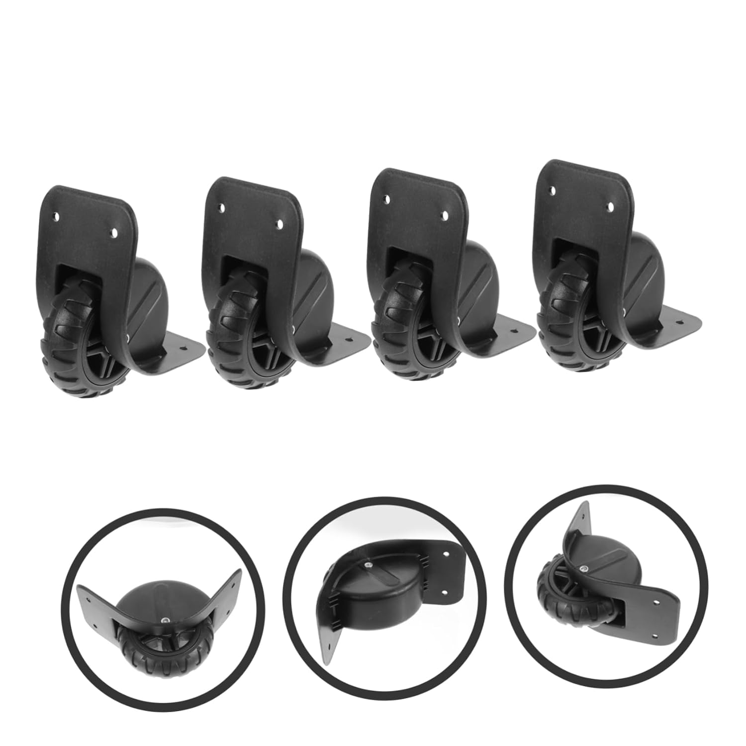 FELTECHELECTR 2 Pairs Black Luggage Repair Wheels Suitcase Spinner Replacement Accessories Suitable for Travel Bags Sturdy Directional Tank Wheels image number 1