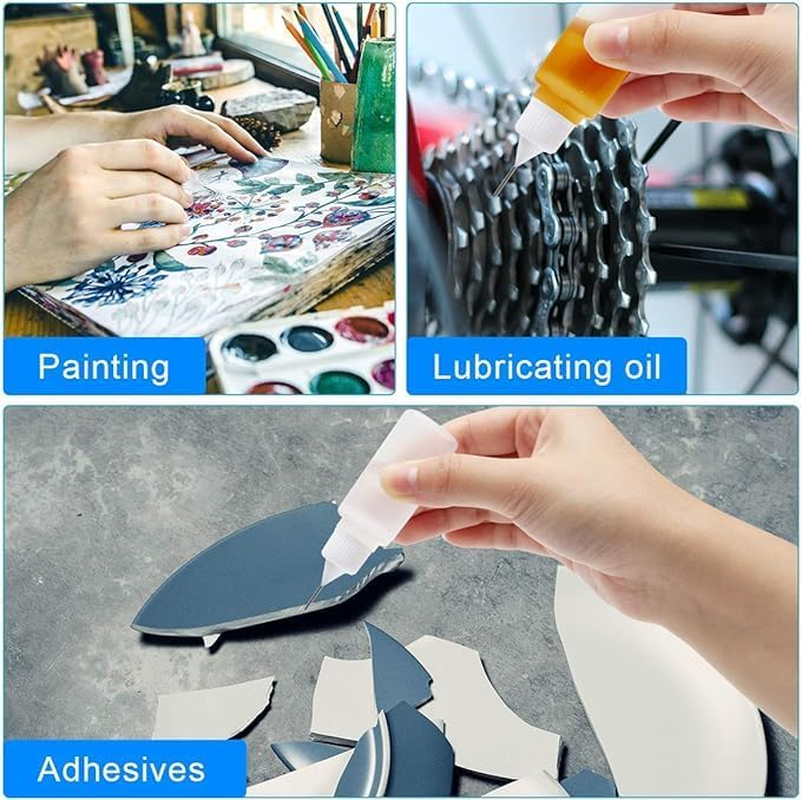 LALOCAPEYO Precision Tip Applicator Bottle, Glue Applicator Bottles, 15 PCS 10Ml Precision Tip Applicator Bottles with 3Plastic Funnels, for Acrylic Painting(Precision Tip Bottle) image number 2