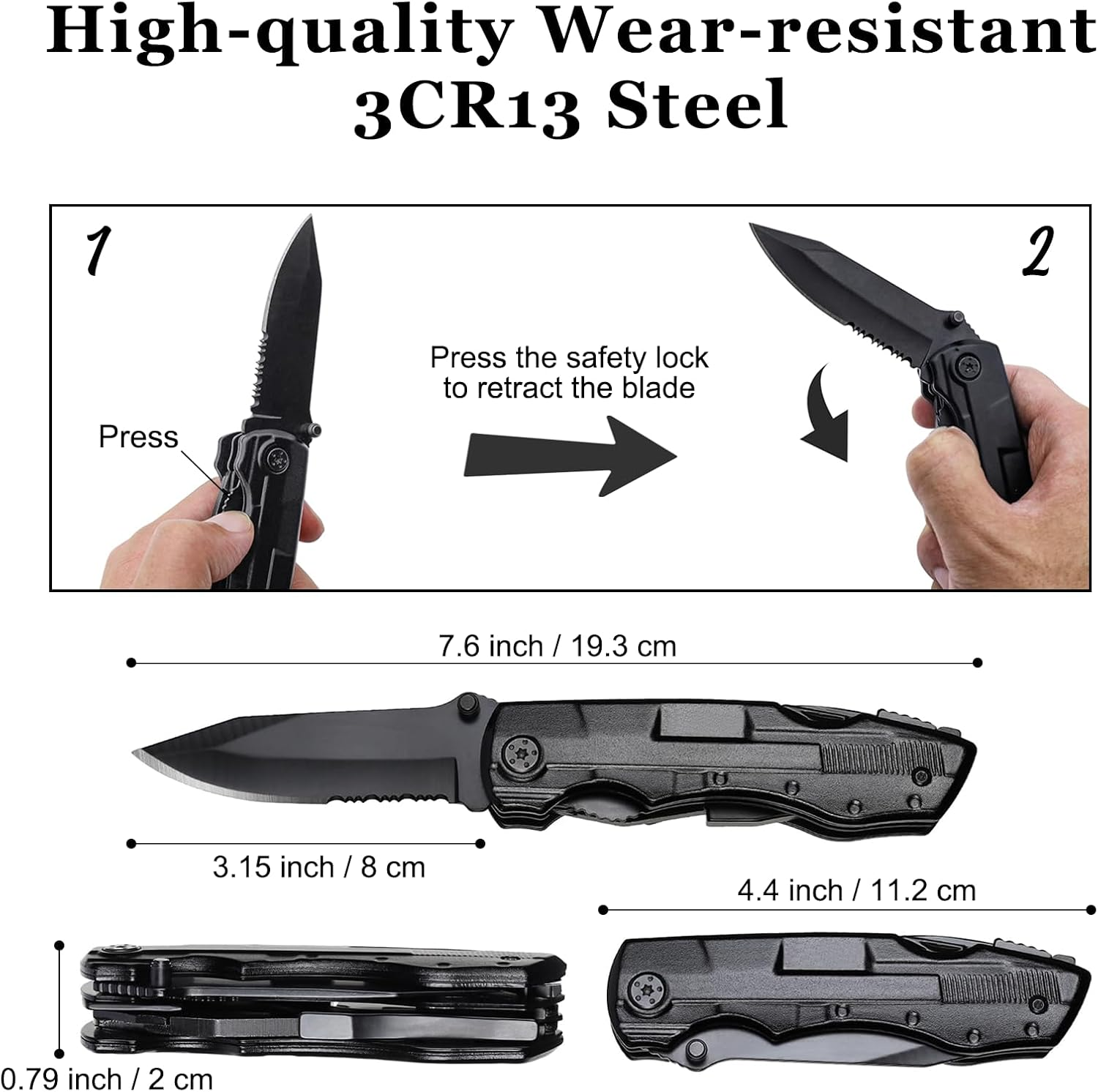 Pocket Knife, 19-In-1 Multitools Folding Knife with Safety Lock, Pliers & Screw Head Set - Suit for Camping, Outdoor and Everyday Use - Comes with Oxford Storage Bag image number 1